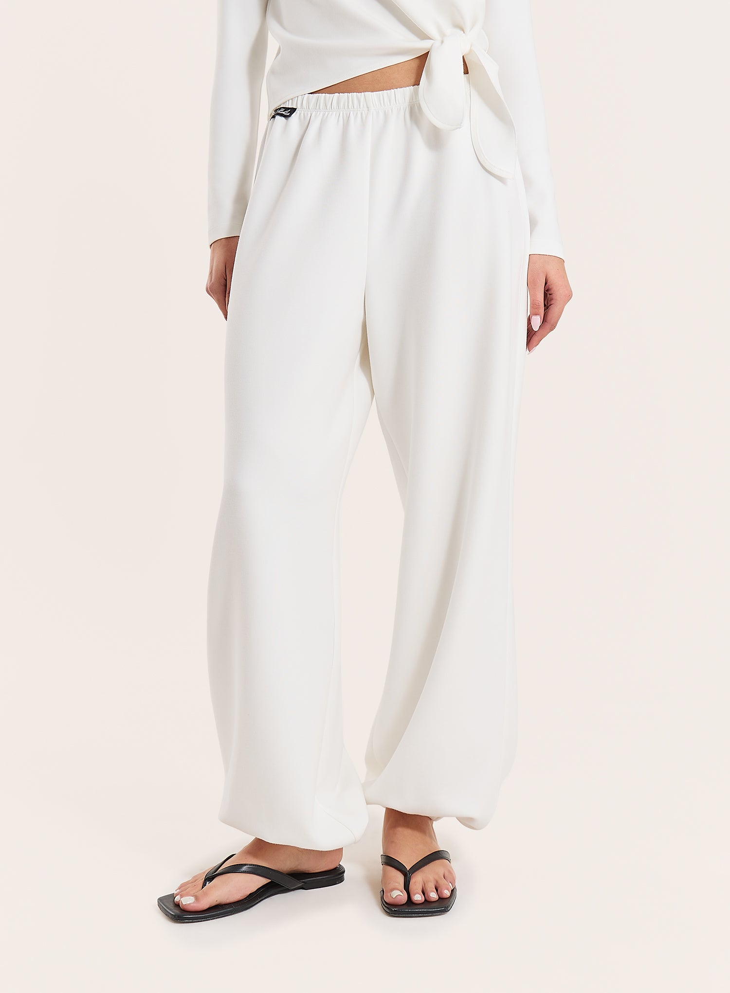 White Modal Balloon Leg Trousers