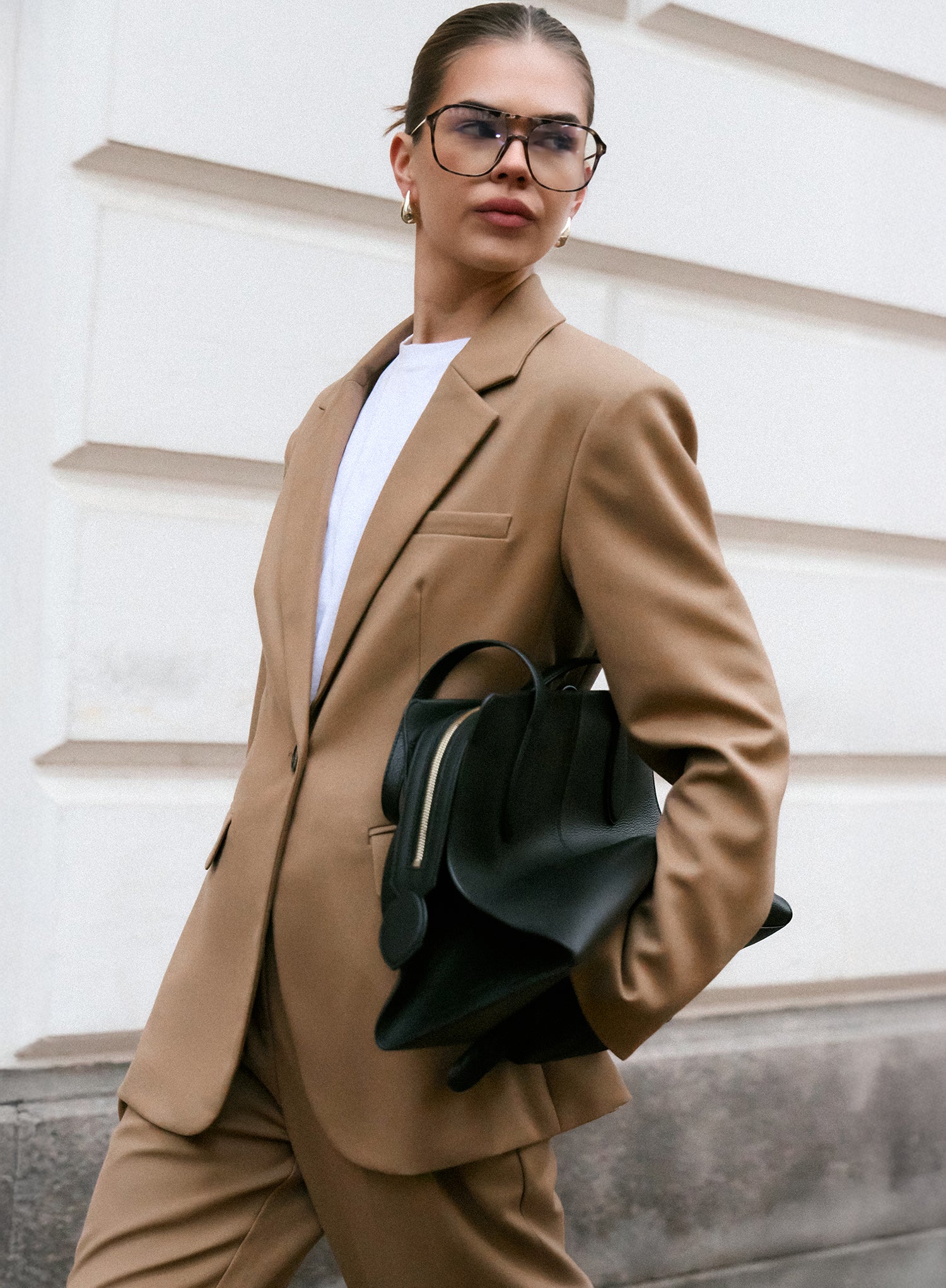 Camel Single Breasted Tailored Blazer