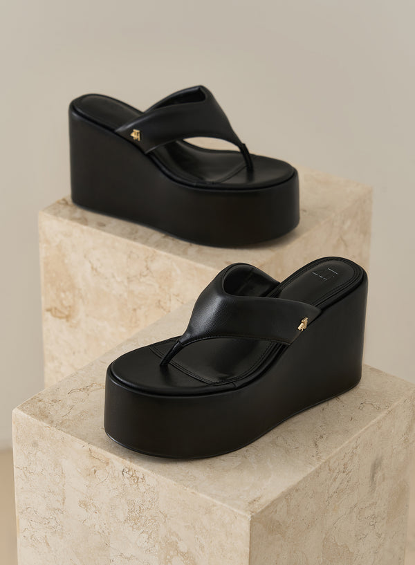 Black PU Chunky Platform Sandal- Melissa