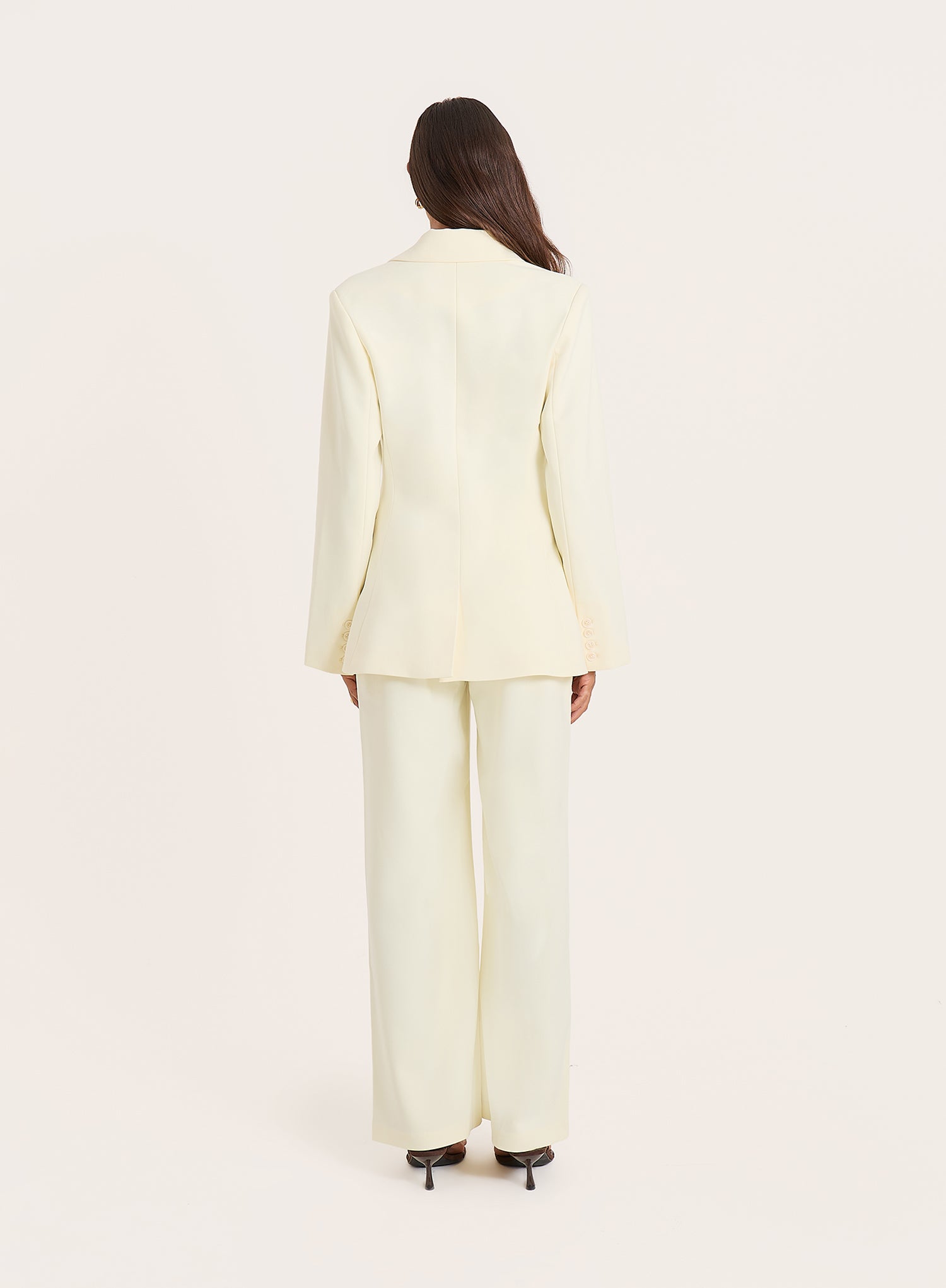 Yellow Cinched Waist Flared Sleeve Blazer