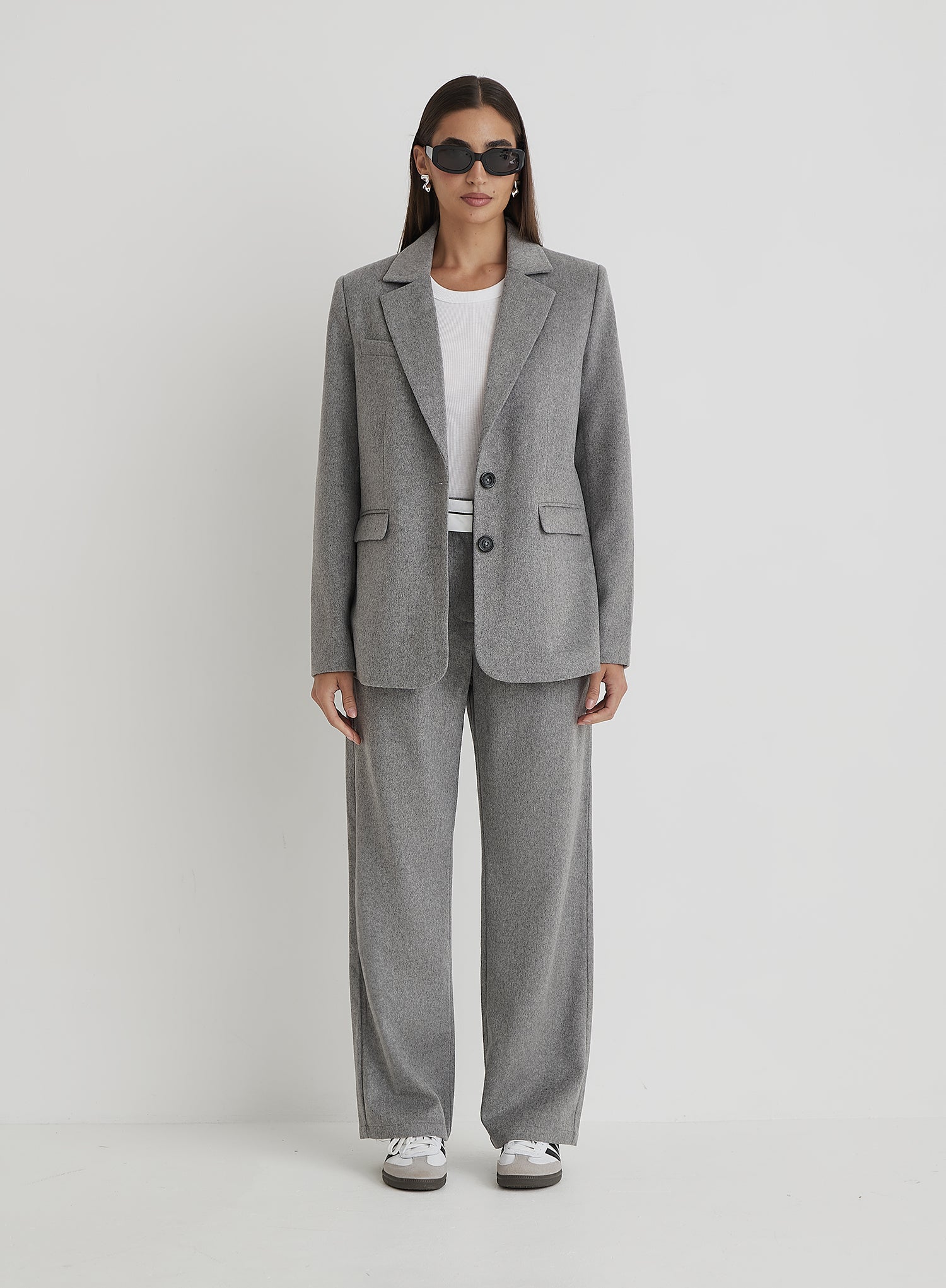 Grey Wool Blazer- Gabbi