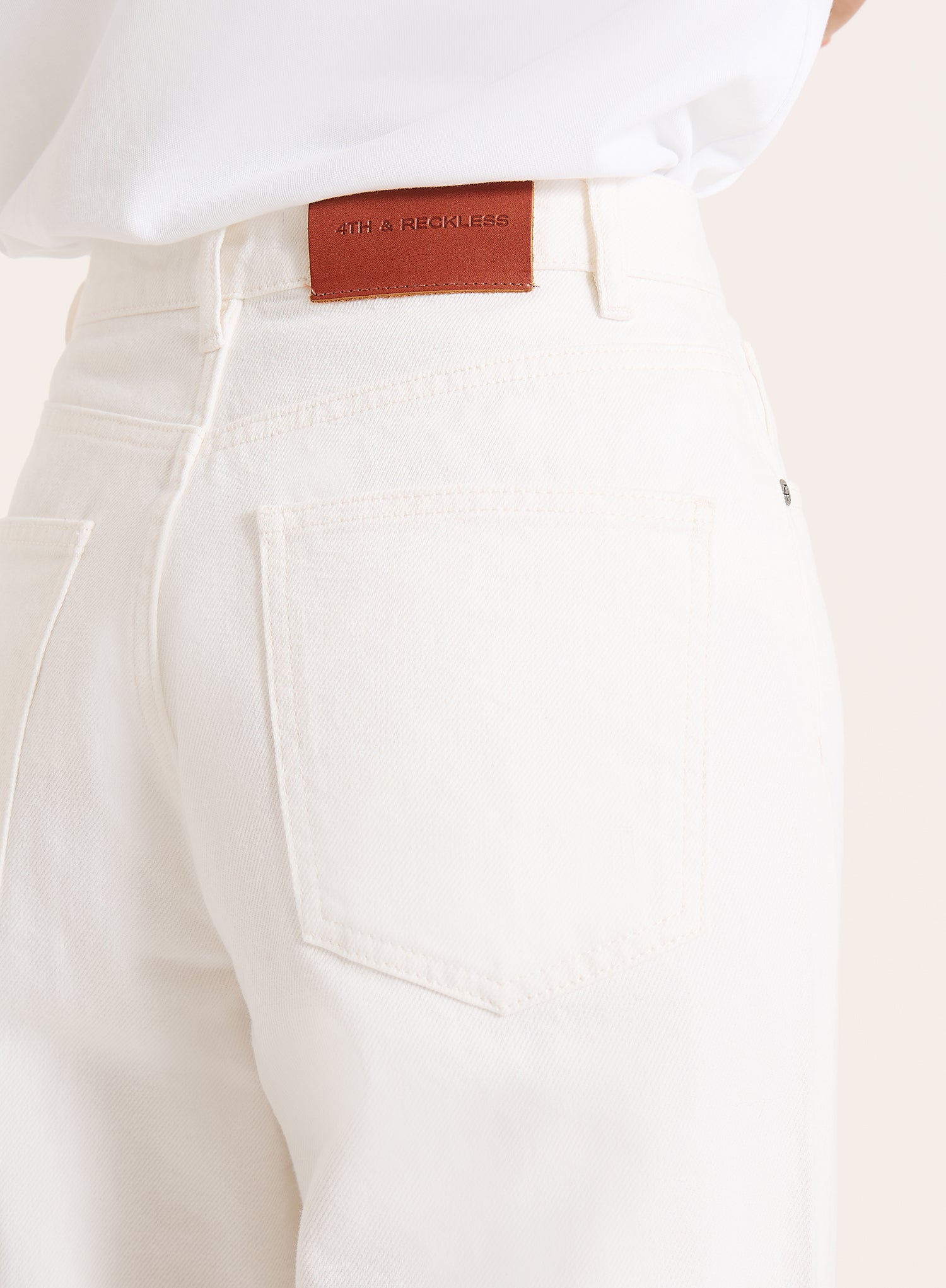 White High Waist Straight Leg Jeans