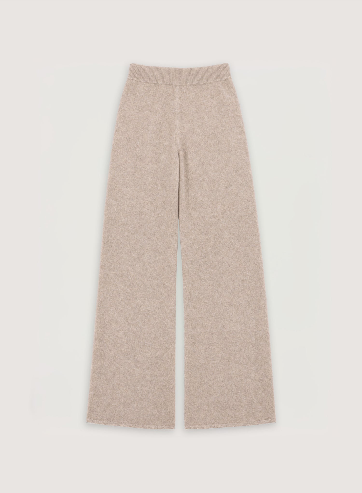 Oatmeal Knitted Straight Leg Trousers