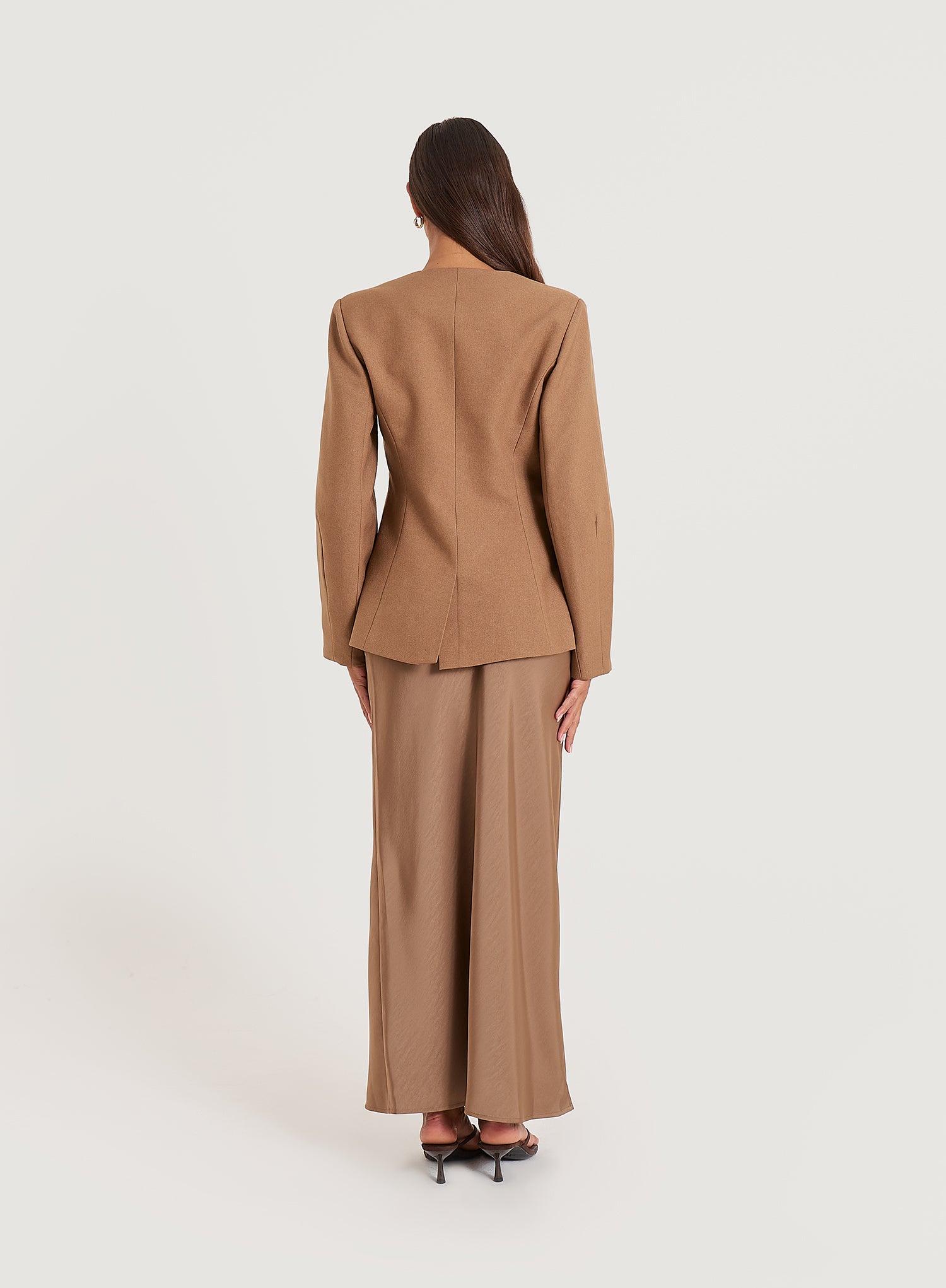 Mocha Satin Maxi Skirt