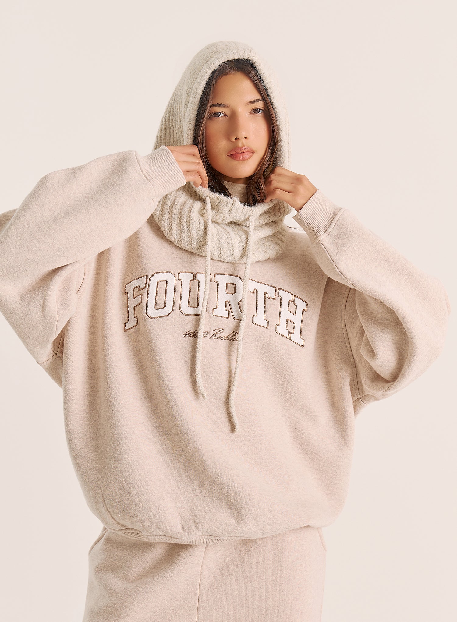 Oatmeal Fourth Slogan Sweatshirt