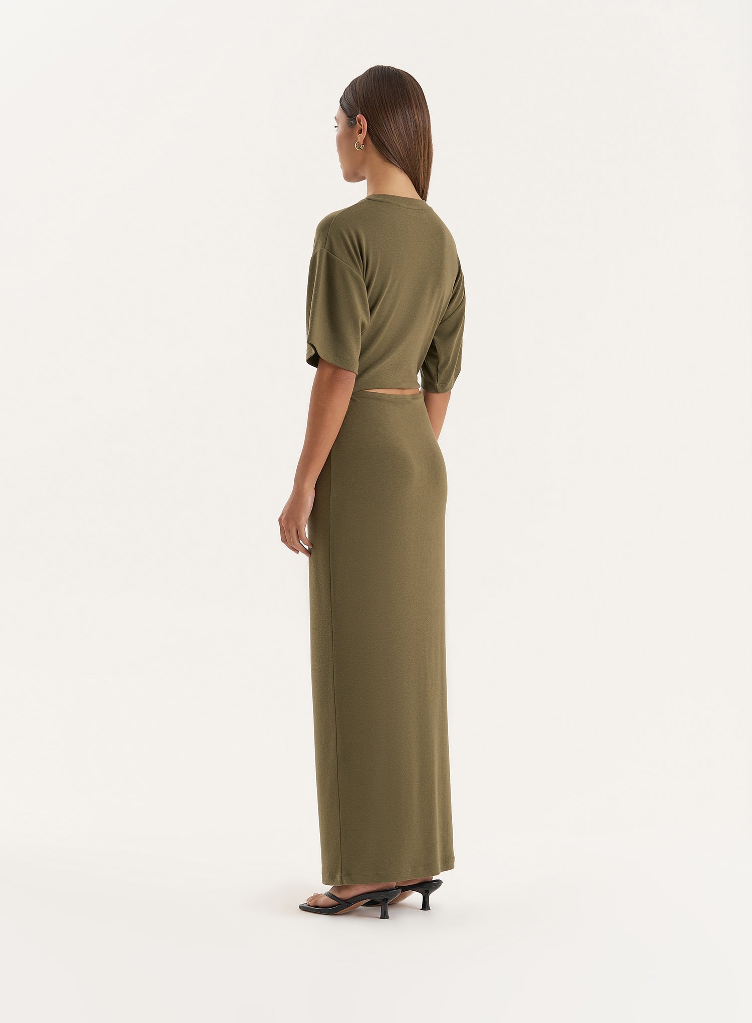 Olive Cut Out Maxi Dress- Summer