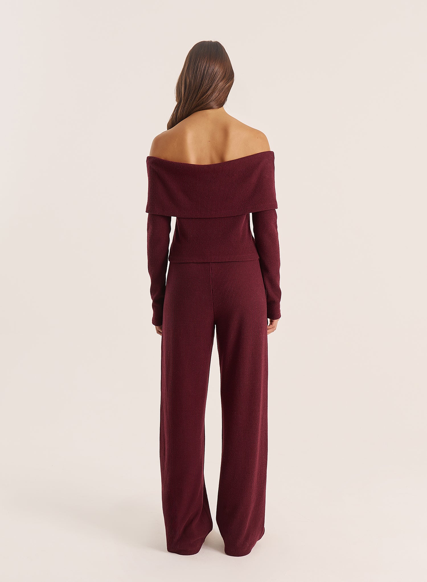 Dark Red Knitted Trousers