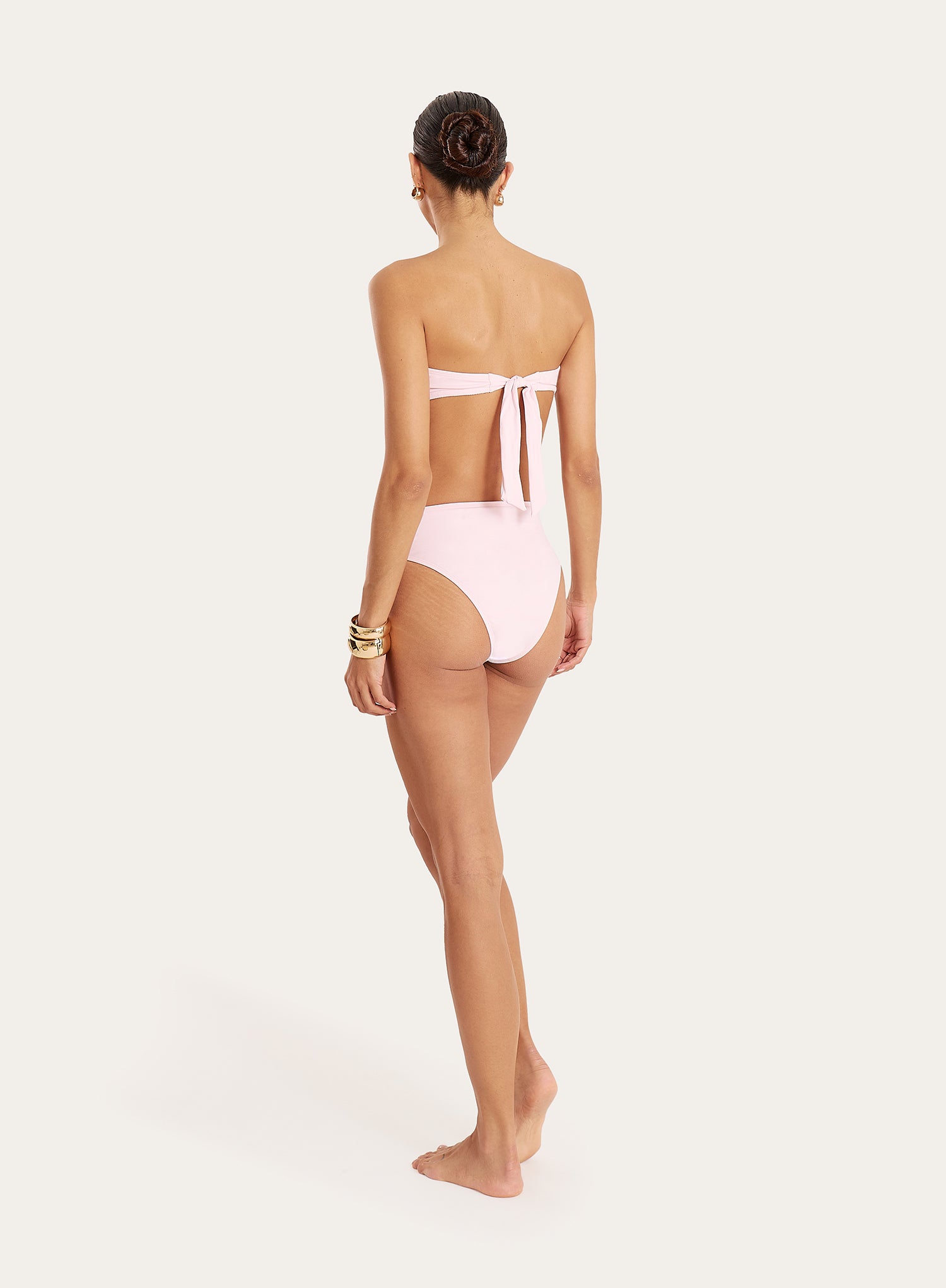 Pink Wrap Belt High Waisted Bikini Bottoms