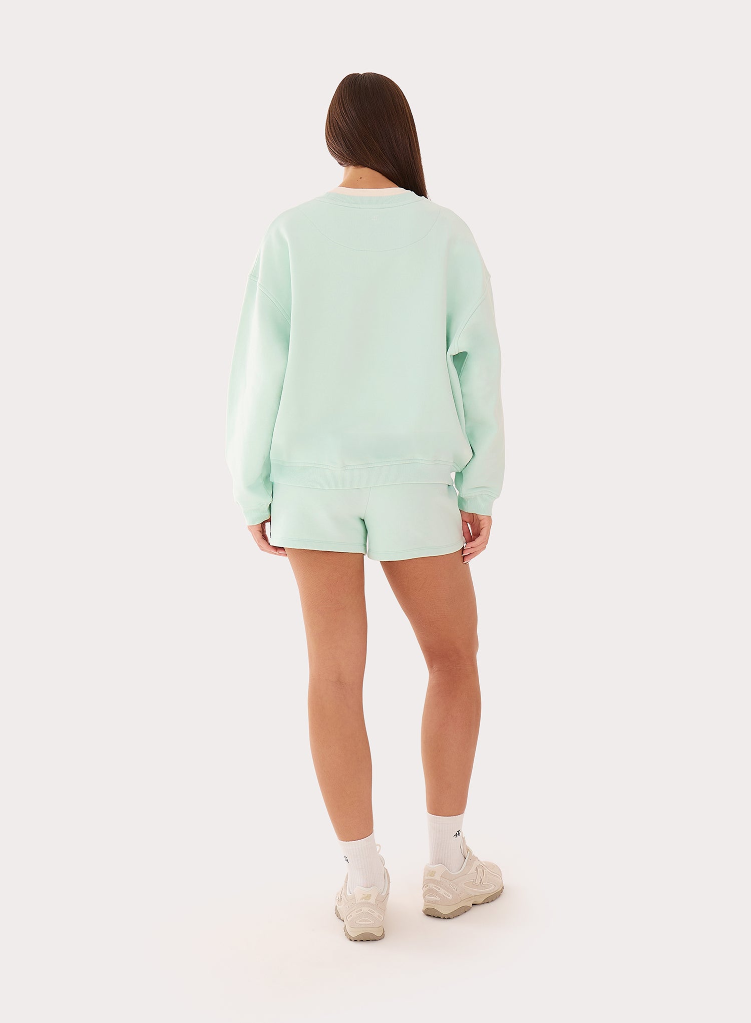 Mint Green Embroidered Branded Shorts