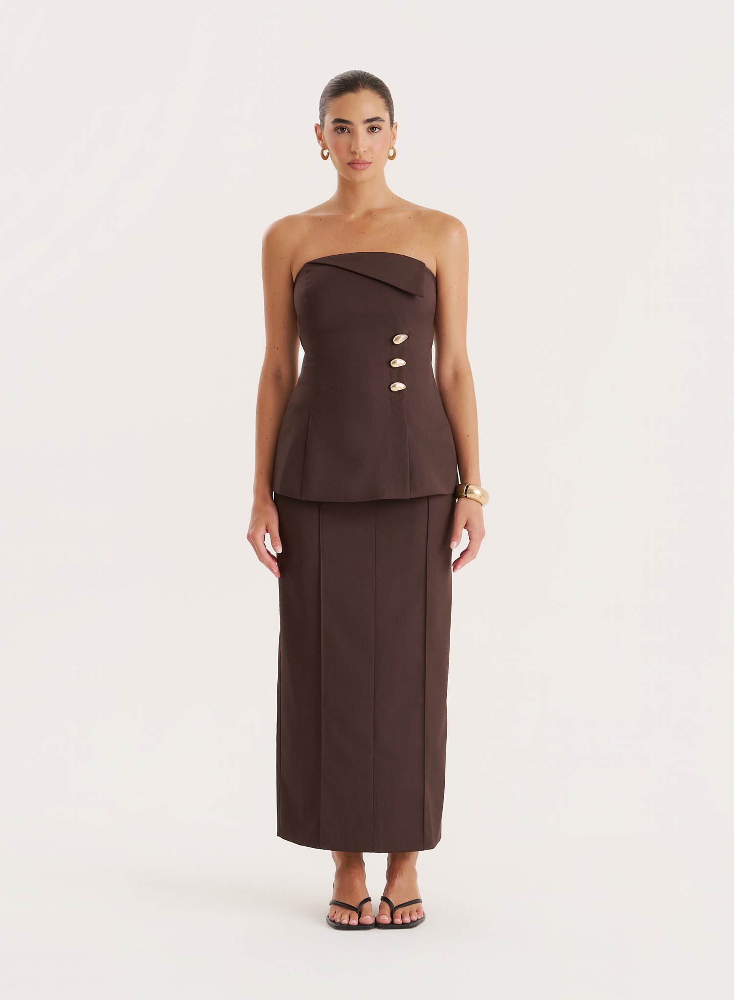 Chocolate Foldover Bandeau Top