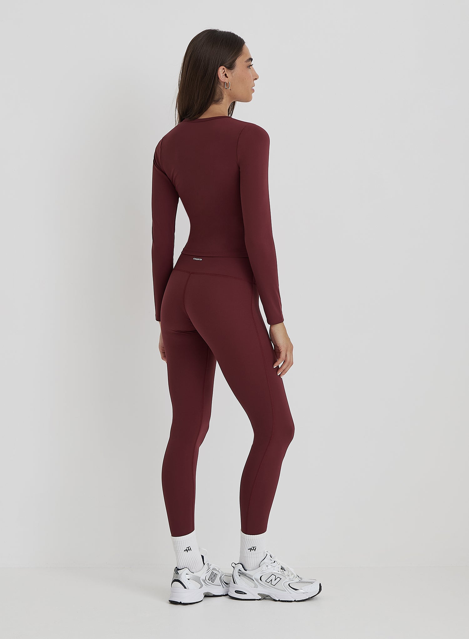 Burgundy 4th Branded Legging- Anni