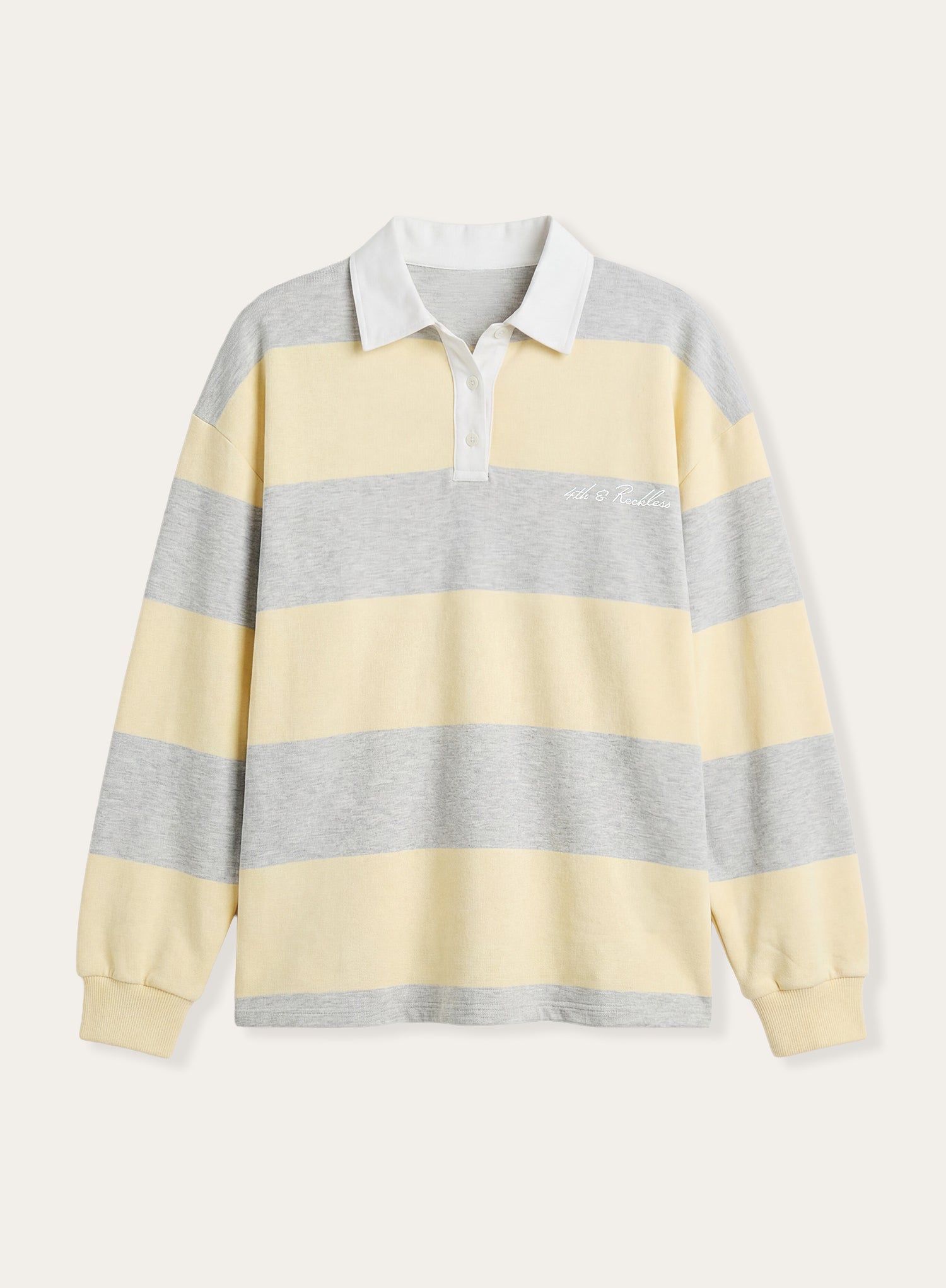 Yellow And Grey Stripe Fourth Branded Rugby Top