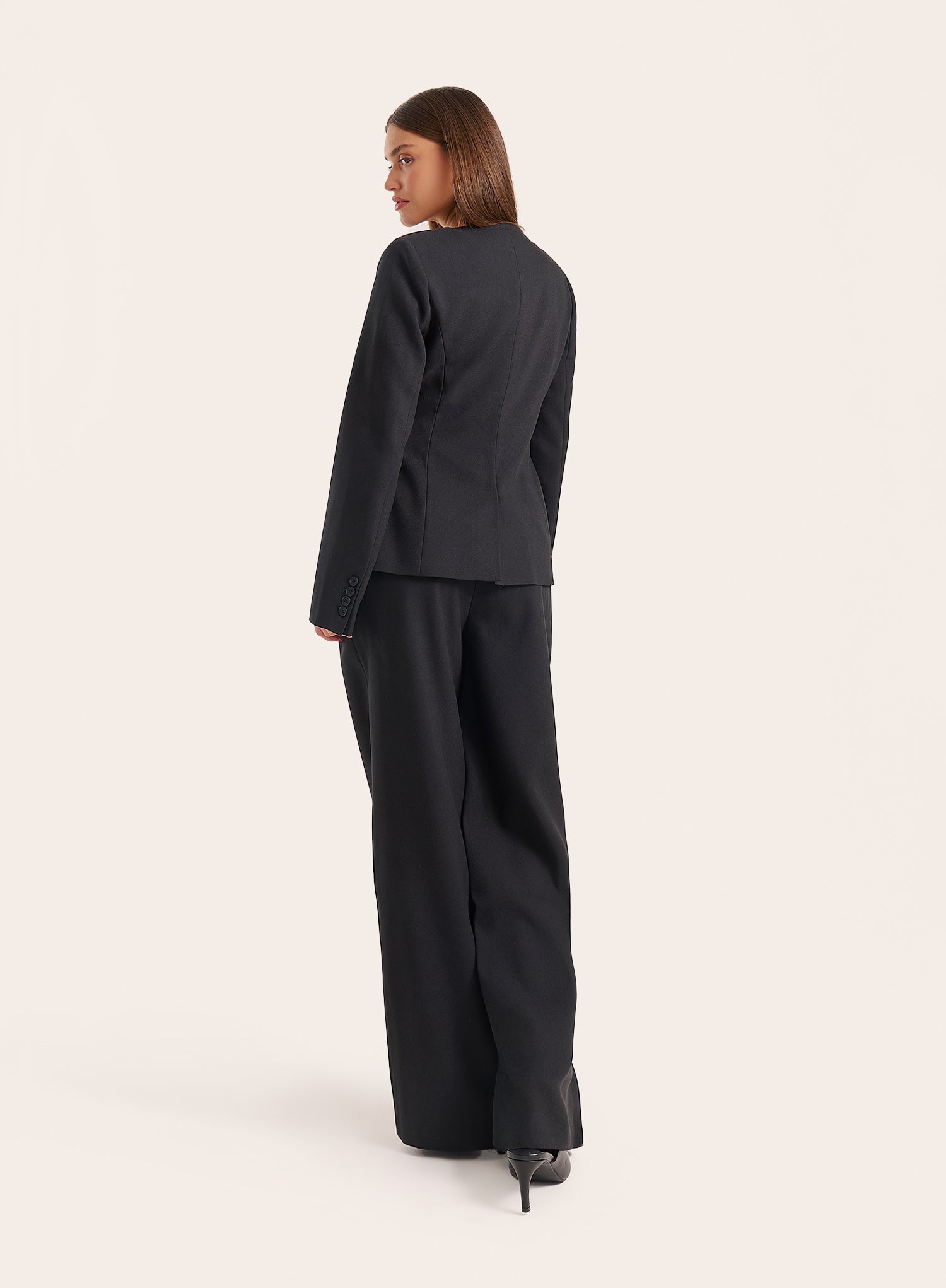 Black High Waist Wide Leg Trousers