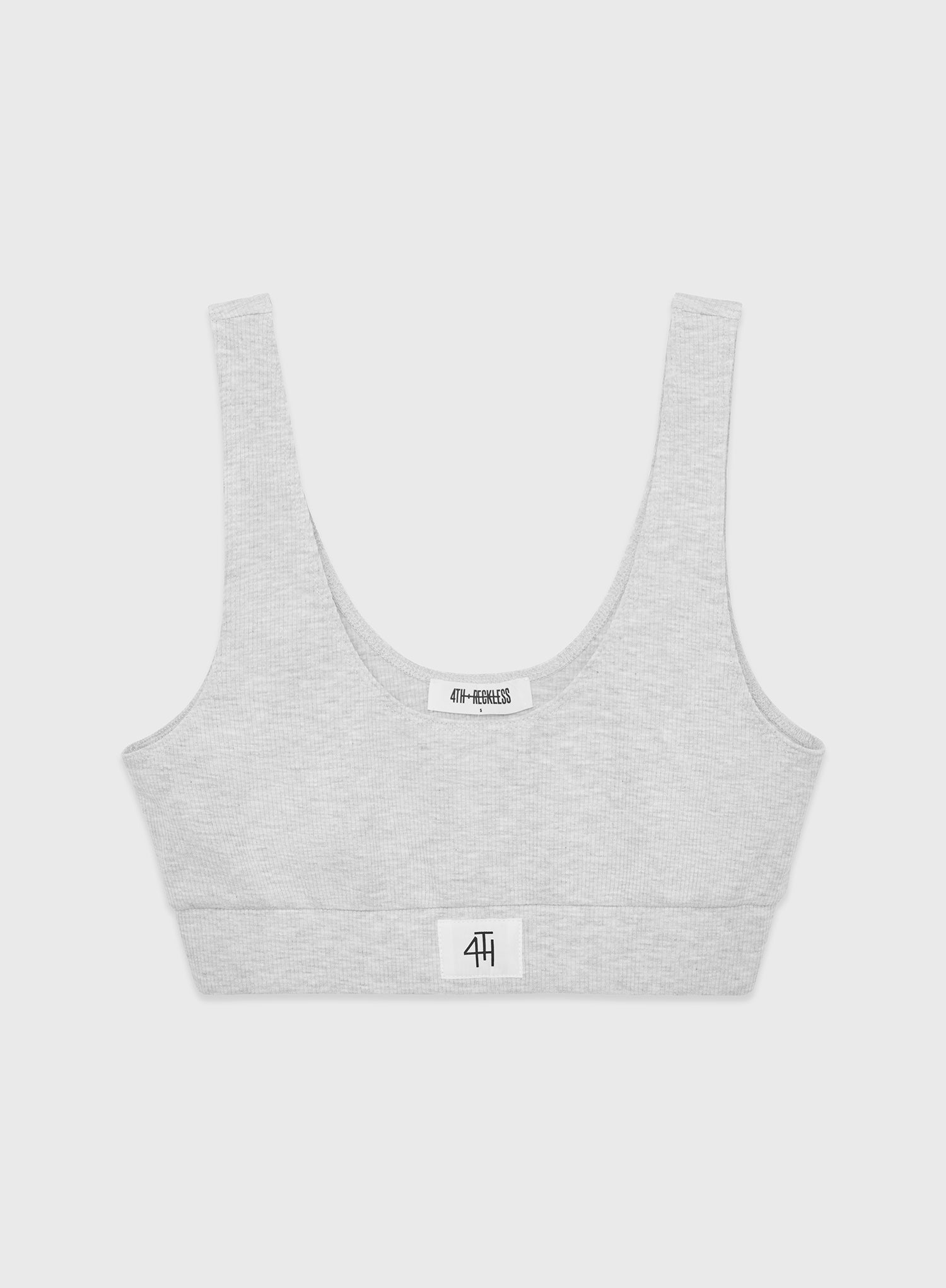 Light Grey Marl Ribbed Bralette - Larissa