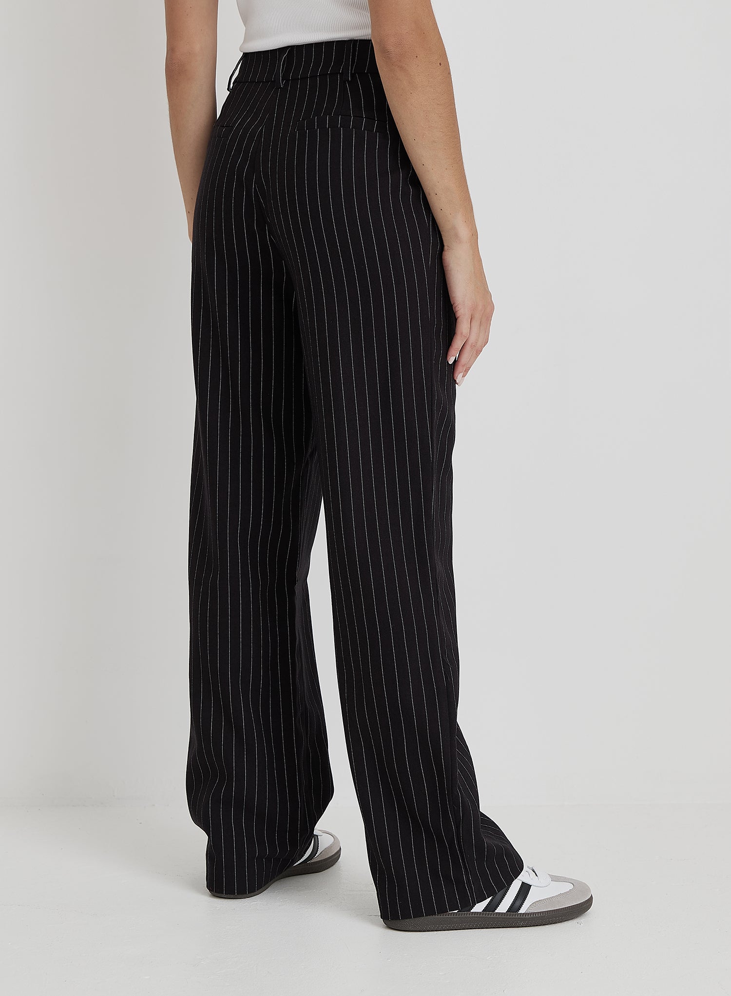 Straight leg striped pants on sale