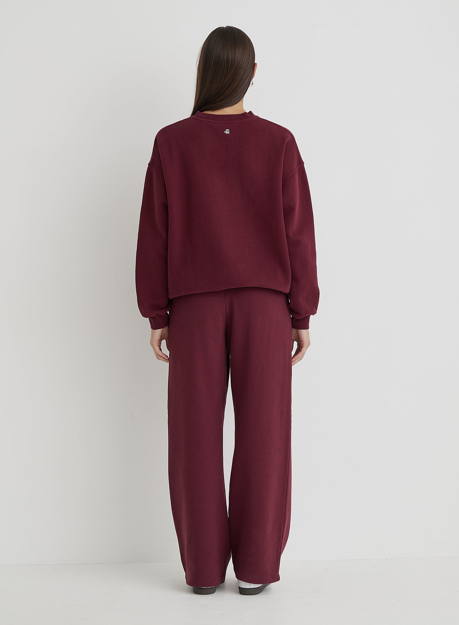 Burgundy Country Club Slogan Classic Longline Sweatshirt- Charli