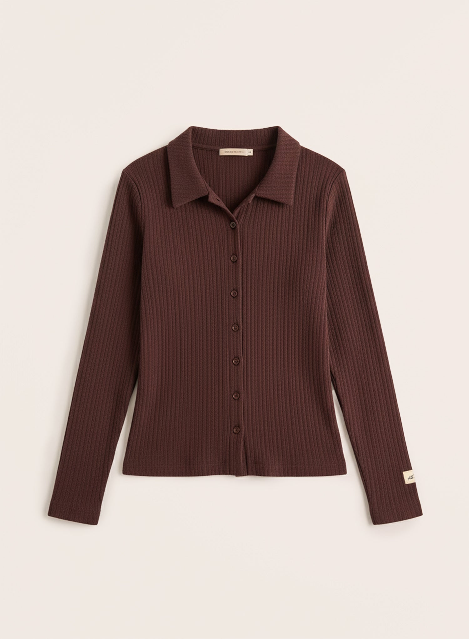 Chocolate Buttoned Pointelle Top