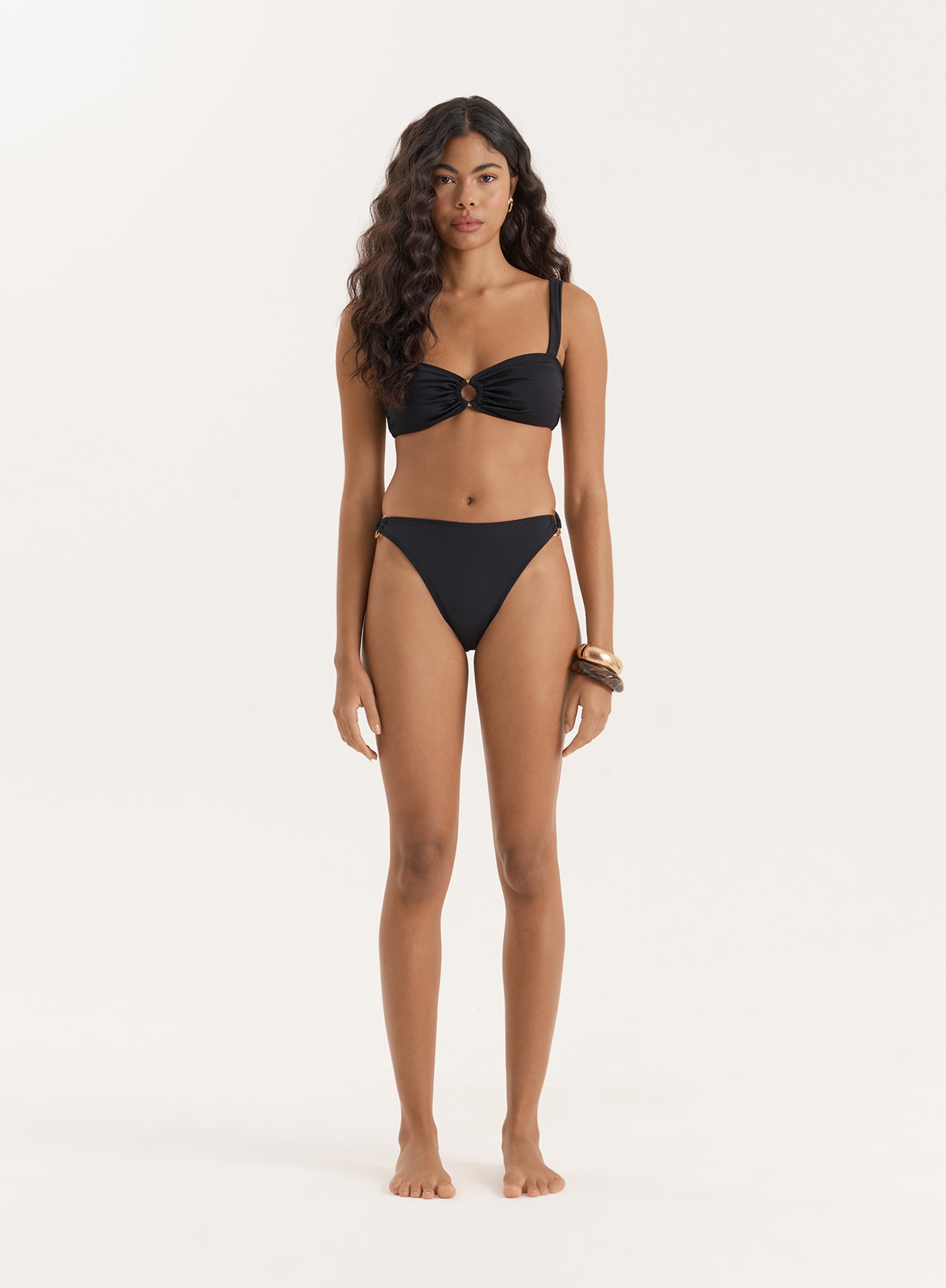 Black Gold Buckle Bikini Top- Mahli