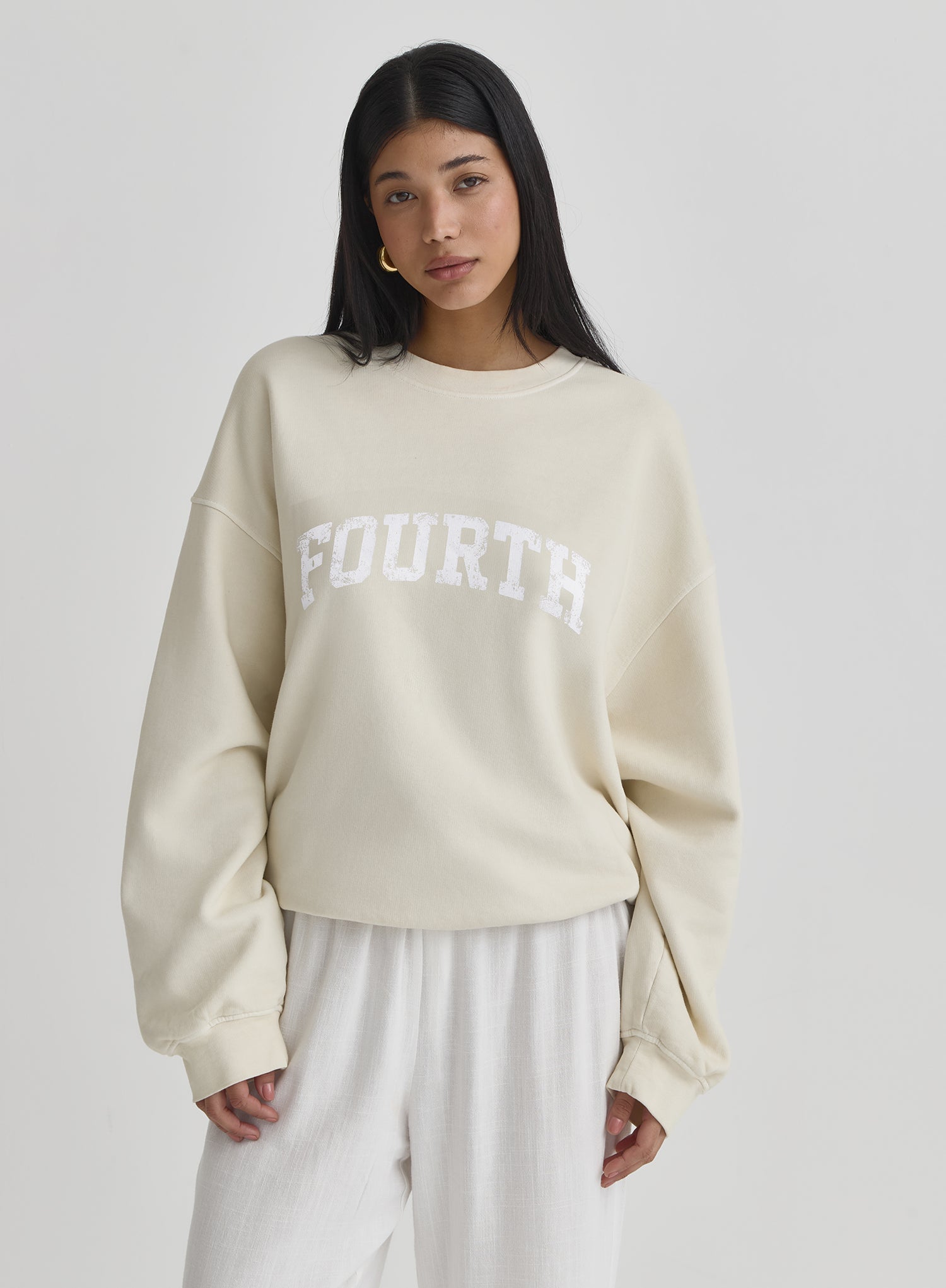 Yellow Oversized Fourth Logo Sweatshirt- Tana