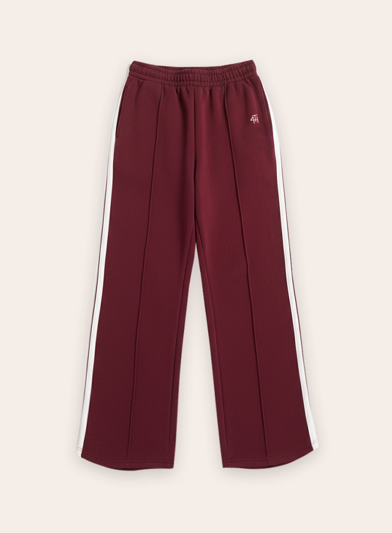 Burgundy Side Striped 4th Branded Joggers