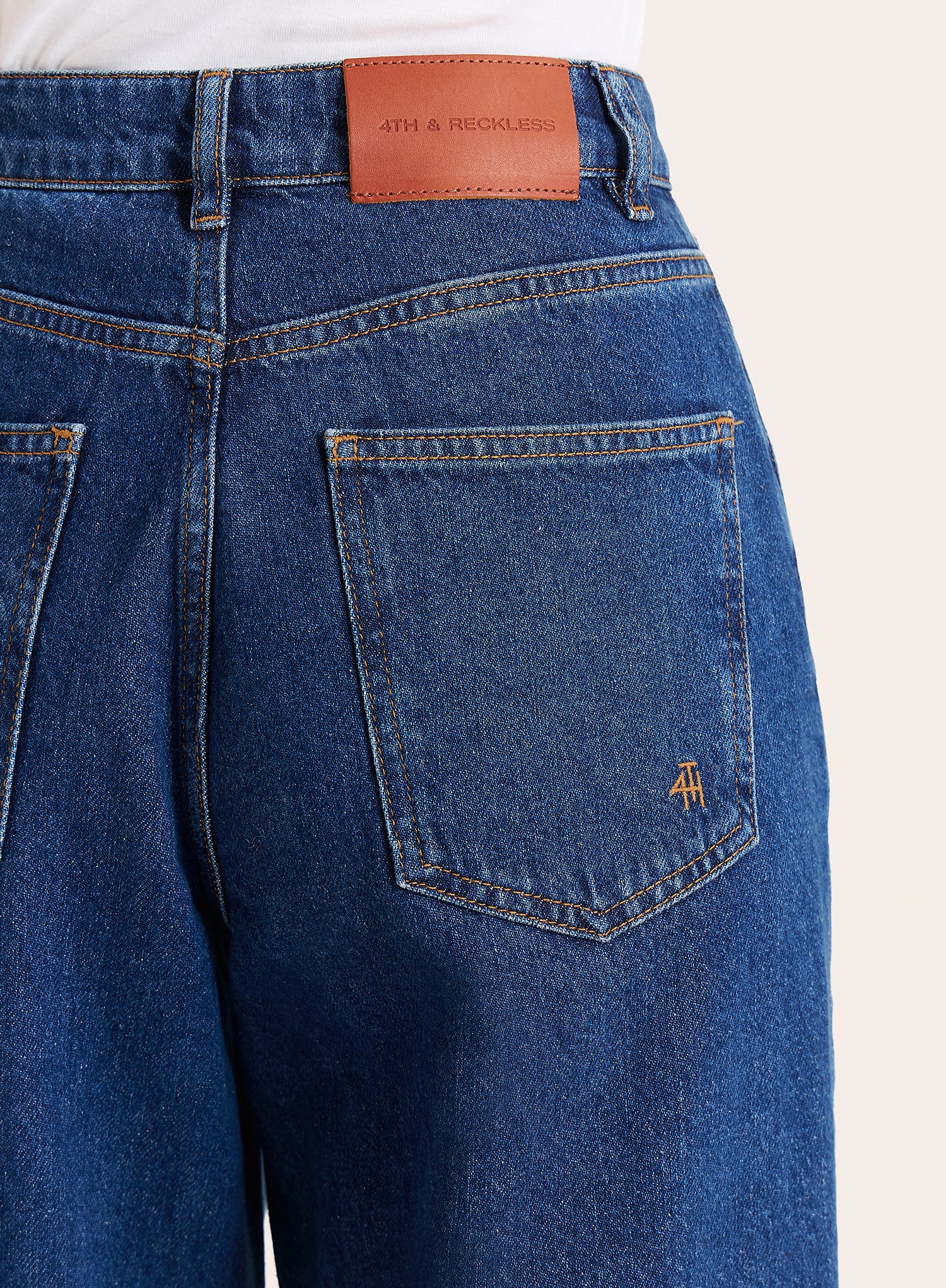 Indigo Wash High Waisted Straight Leg Jeans