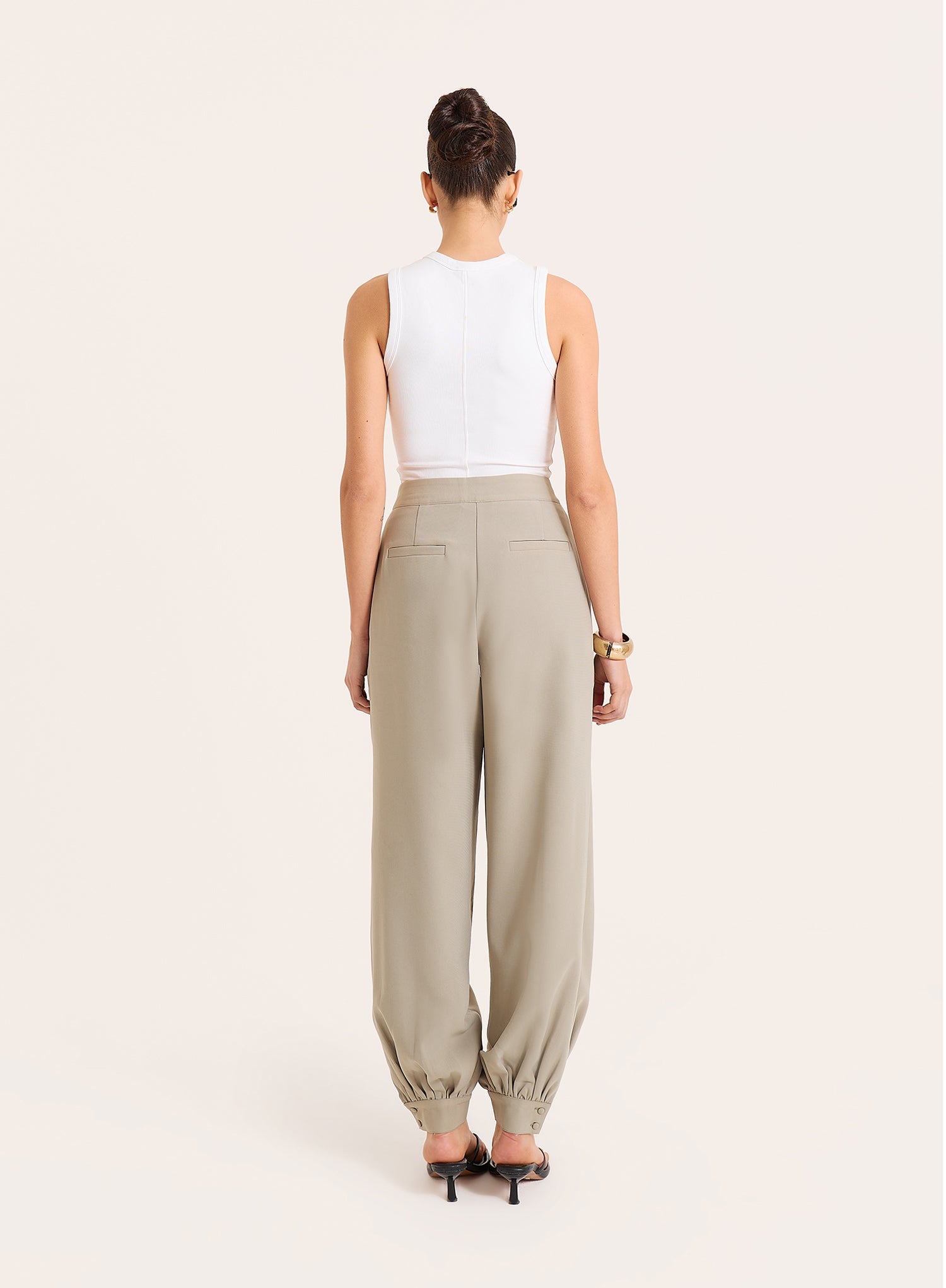 Sage Green Balloon Leg Trousers