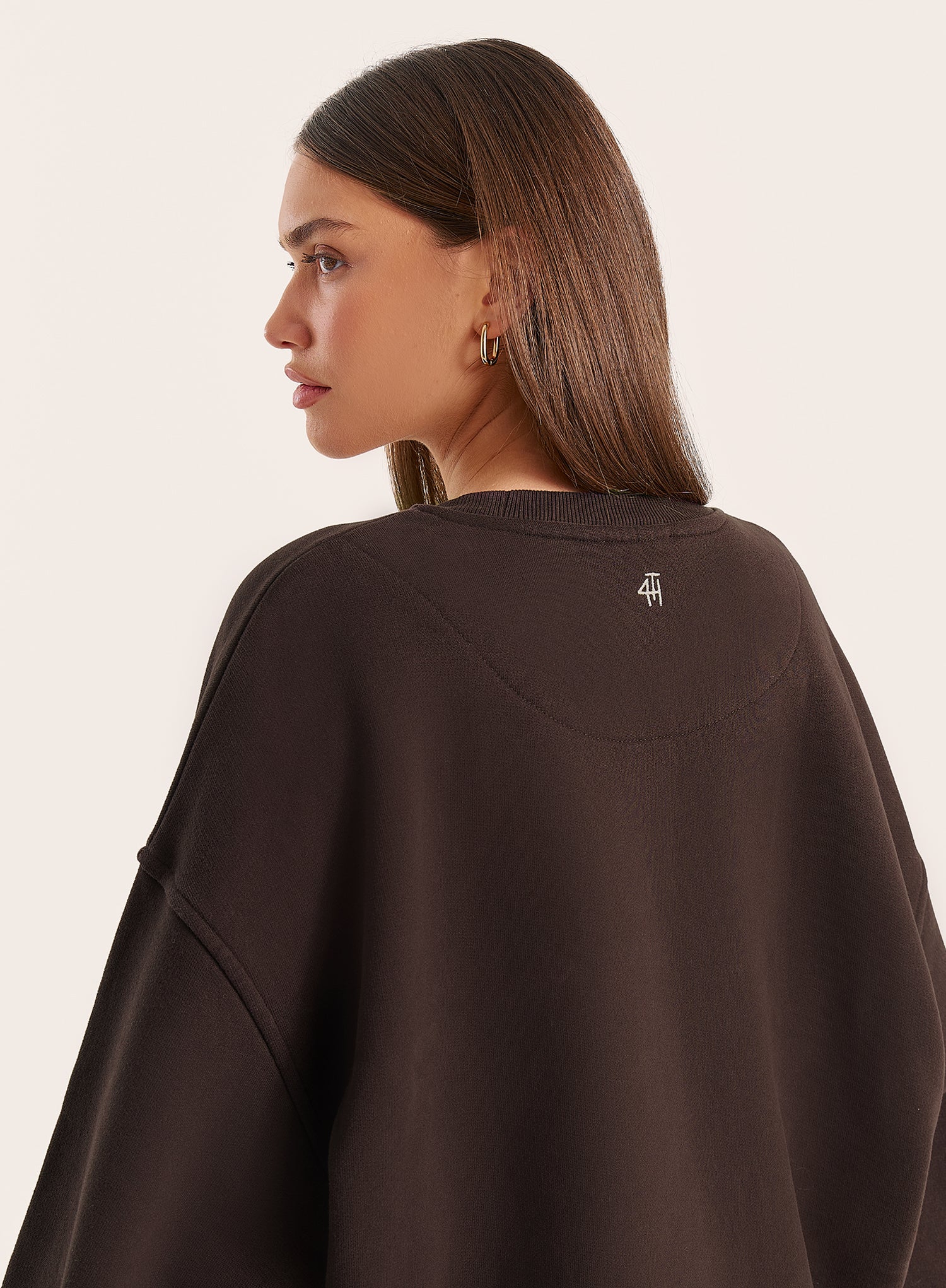 Chocolate Fourth Script Slogan Sweatshirt