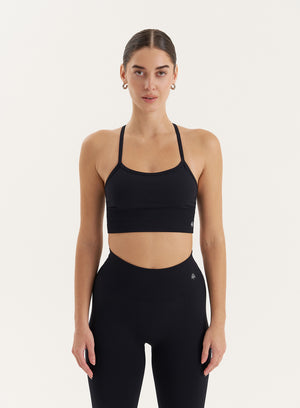 Black Racer Back Seamless Sports Bra- Jenna