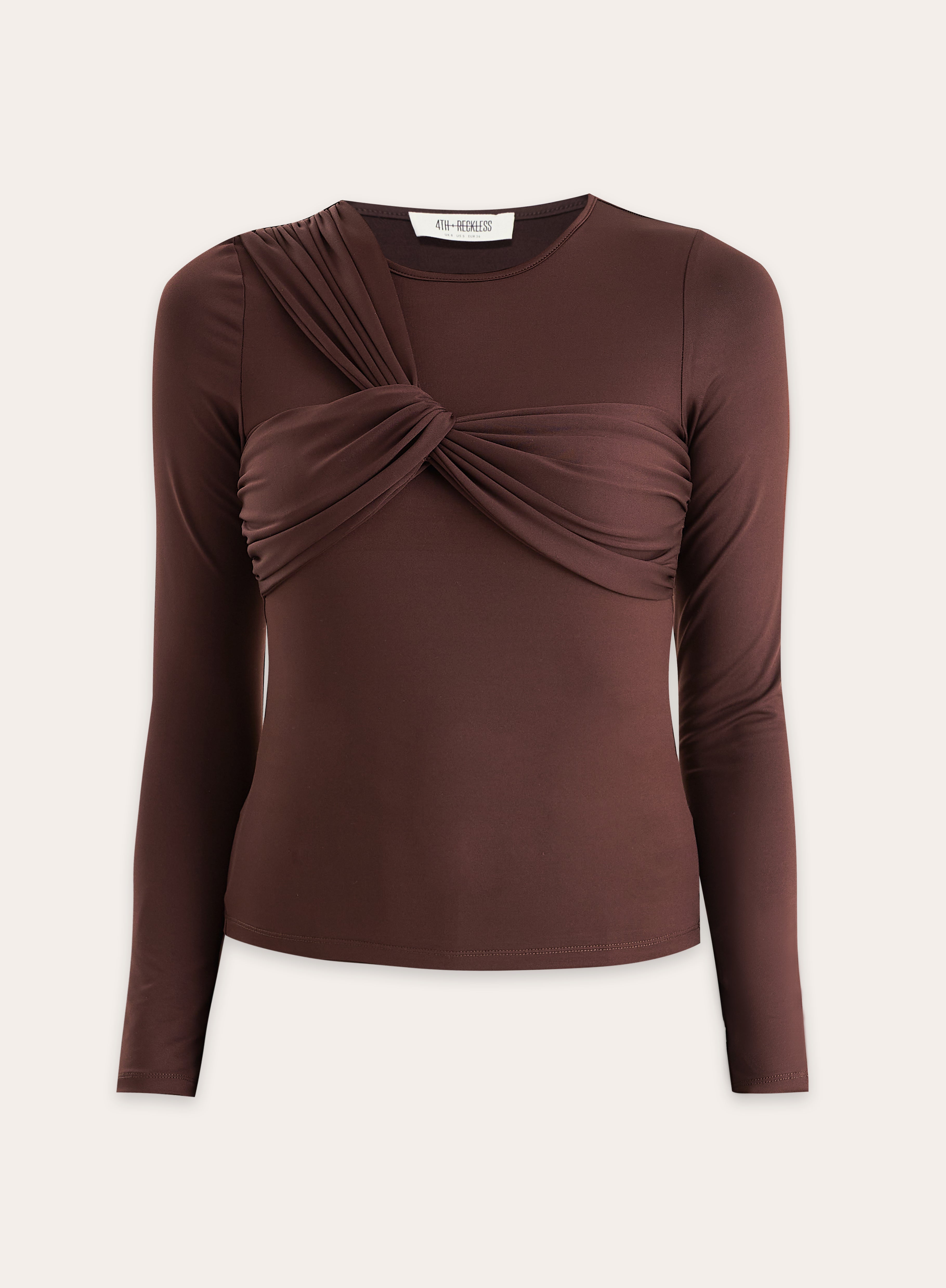 Chocolate Bust Detail Long Sleeve Top
