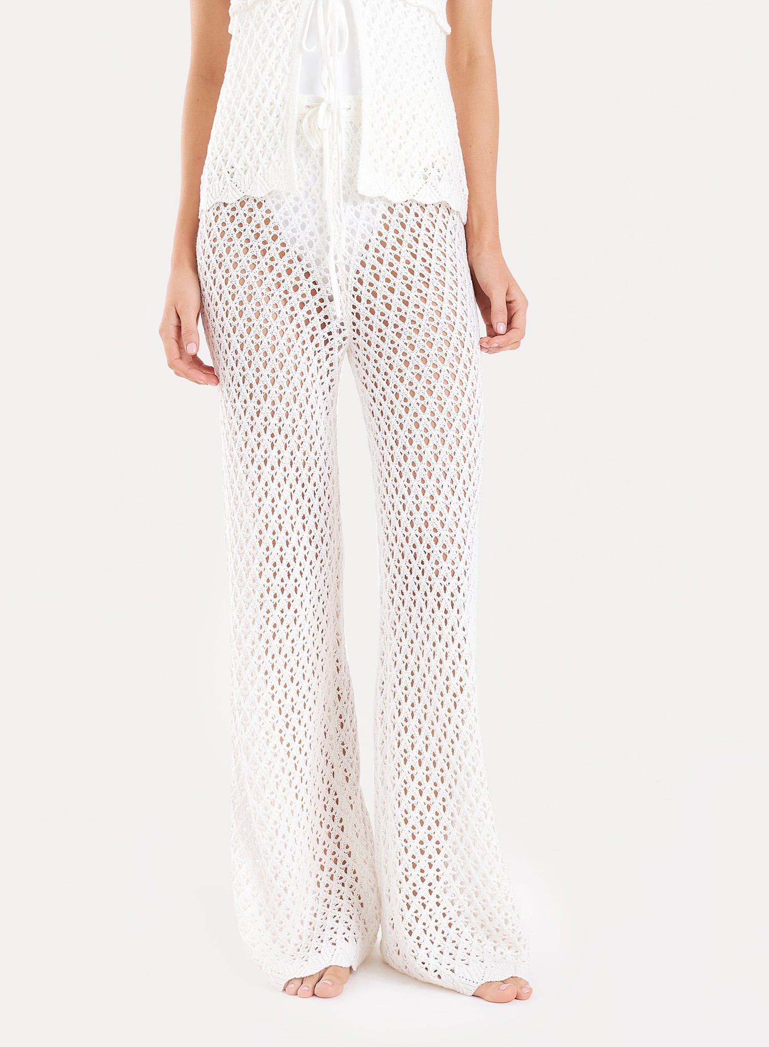 Off White Crochet Trousers