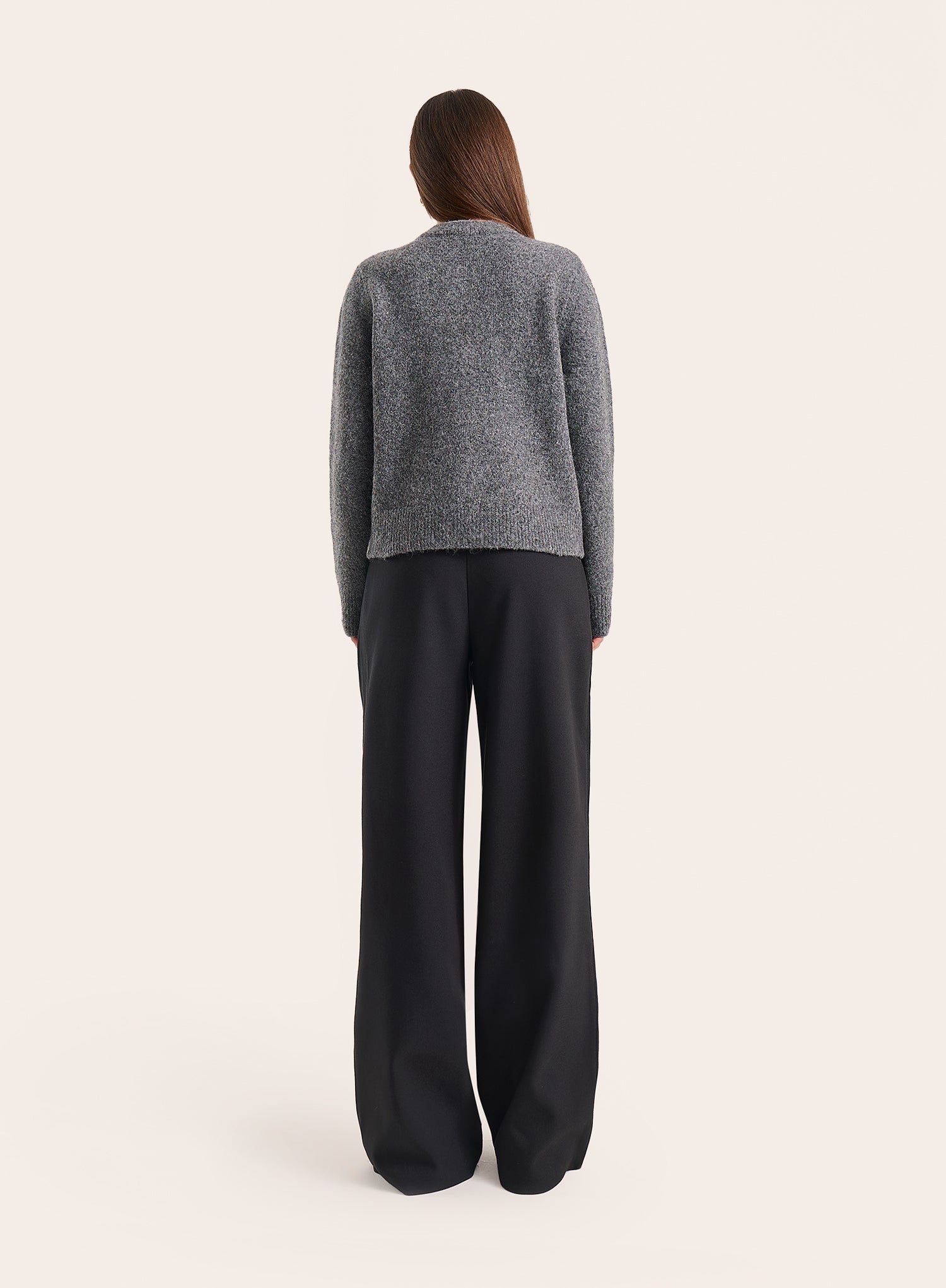 Dark Grey Double Layer Knitted Cardigan