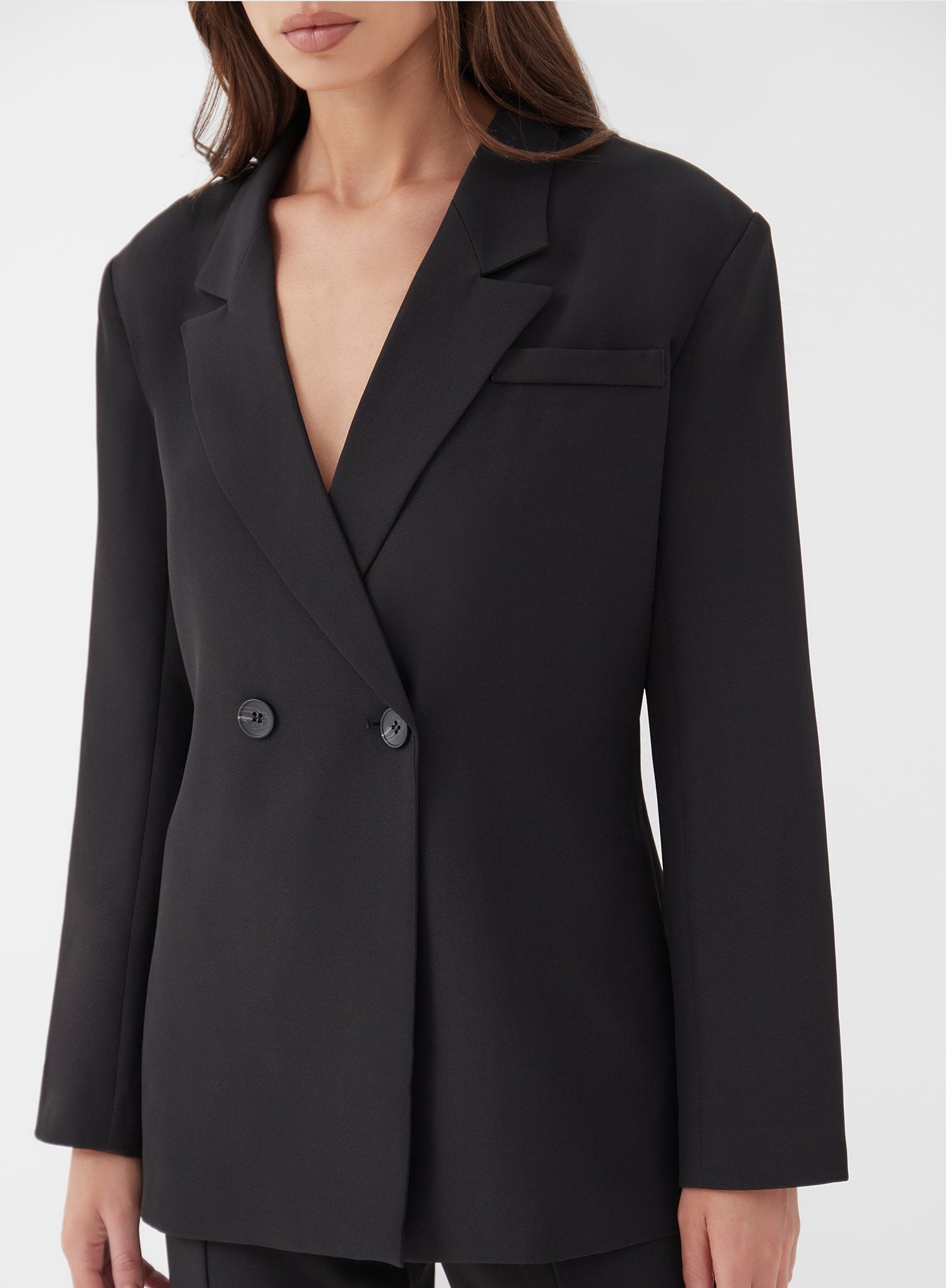 Black Double Breasted Blazer - Aster