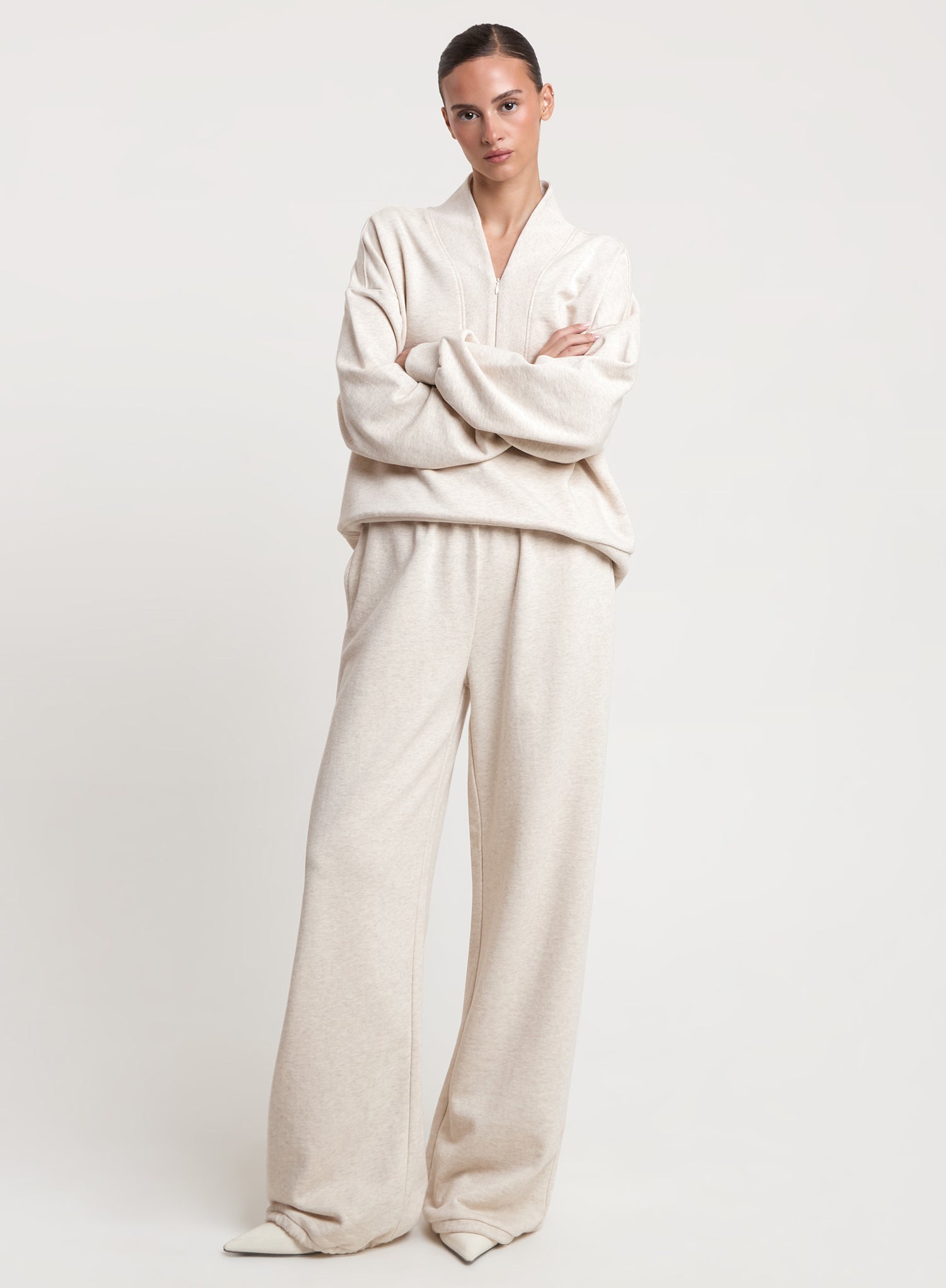 Oatmeal Cotton Balloon Leg Joggers