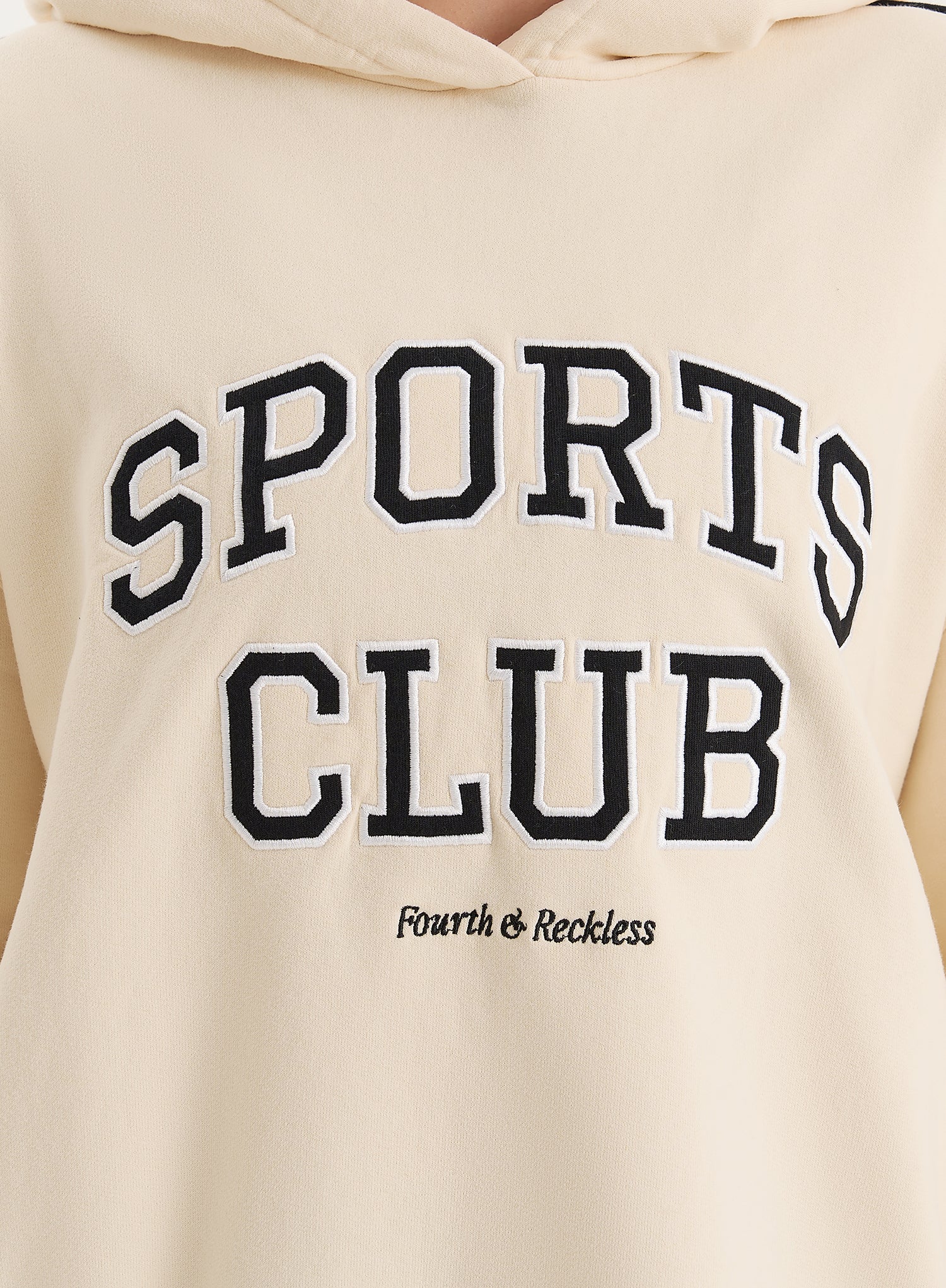 Cream Sports Club Slogan Oversized Hoodie- Lille