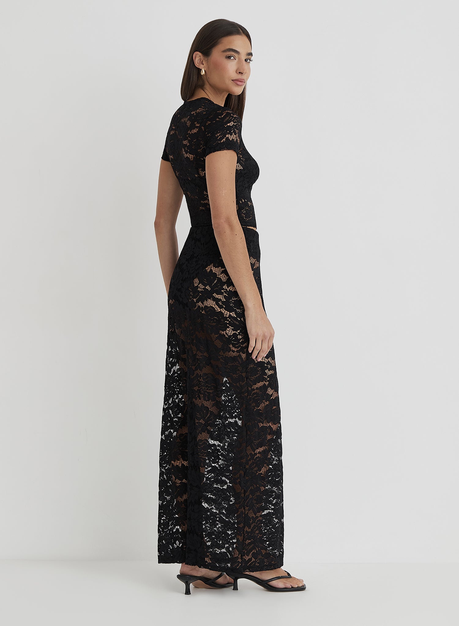 Black Lace Maxi Skirt- Olga