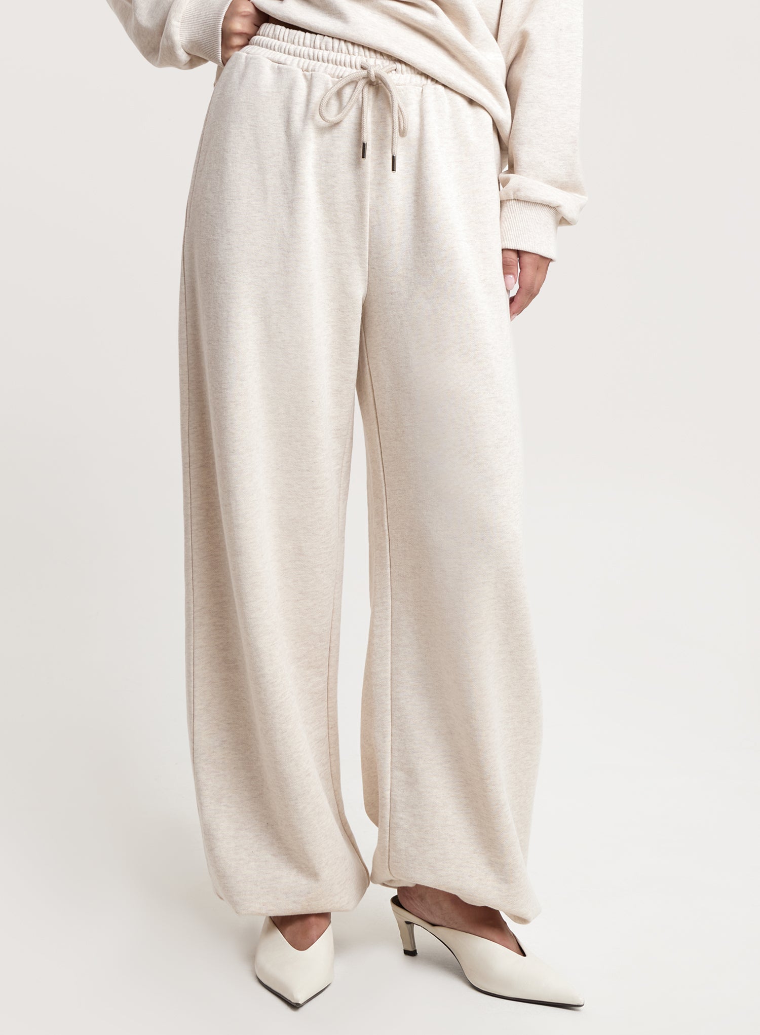 Oatmeal Cotton Balloon Leg Joggers