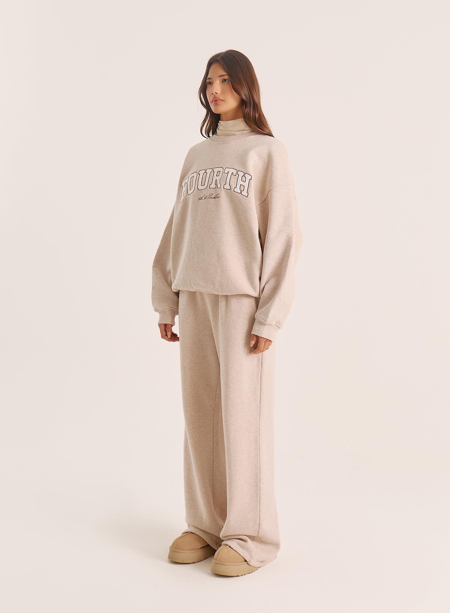 Oatmeal Fourth Slogan Sweatshirt