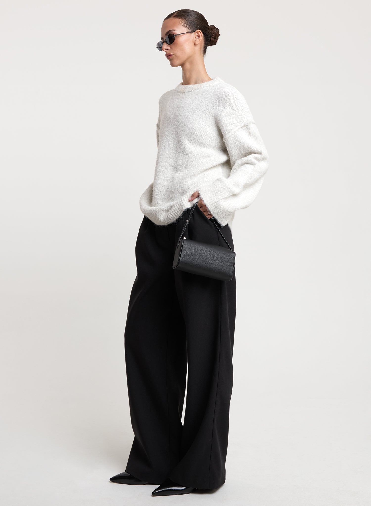 Cream Wool Blend Knitted Jumper