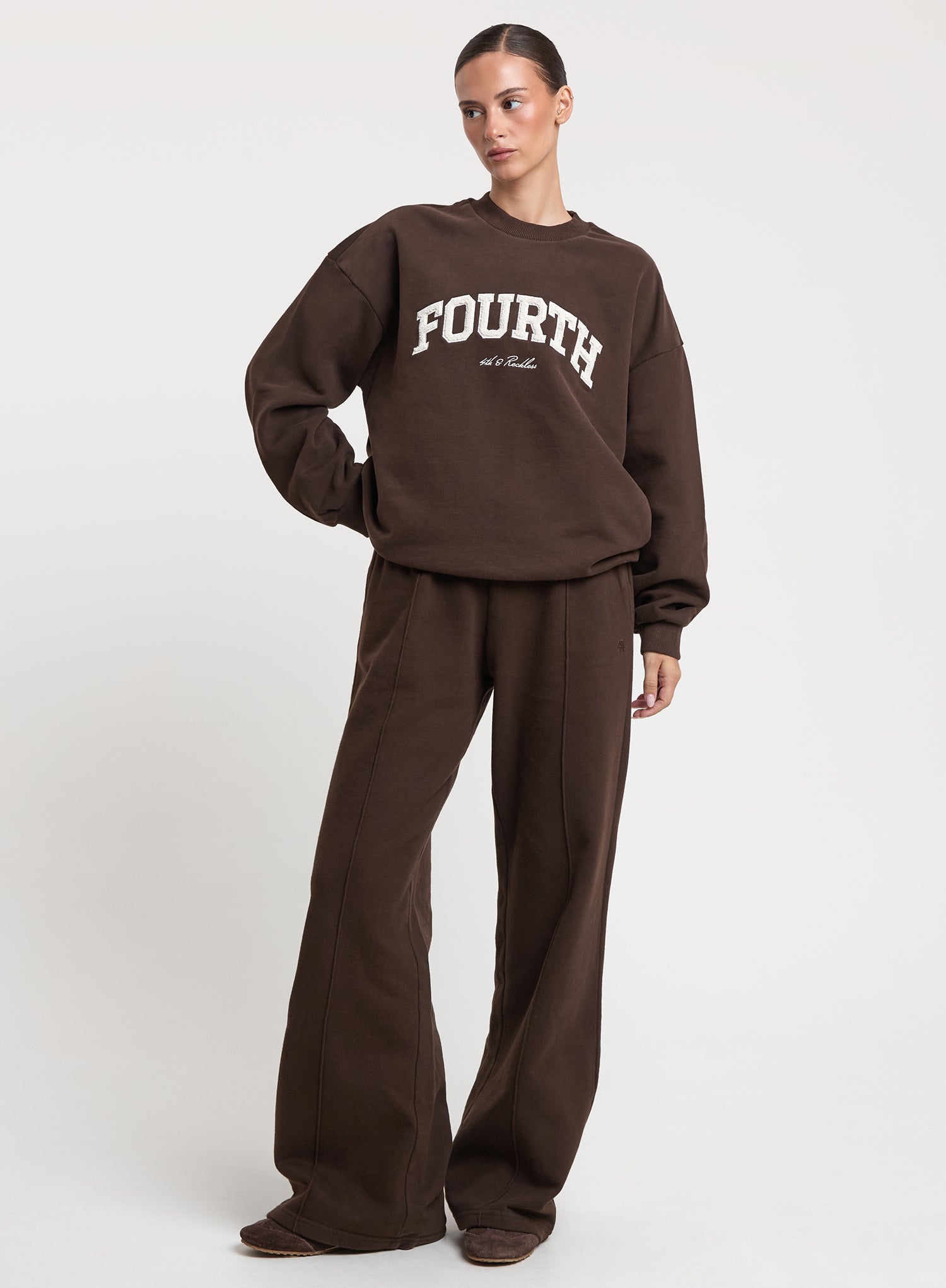 Chocolate Brown Fourth Boucle Branded Sweatshirt
