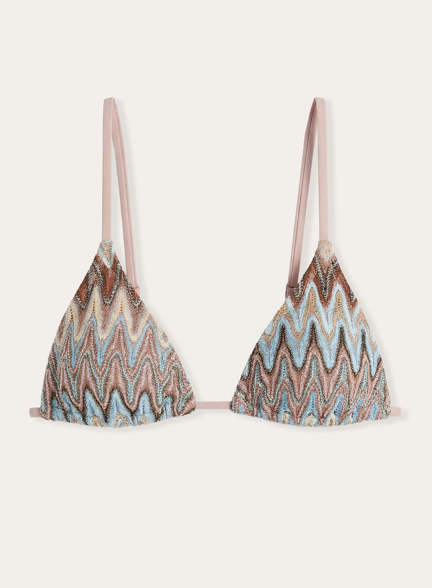 Abstract Chevron Print Triangle Bikini Top