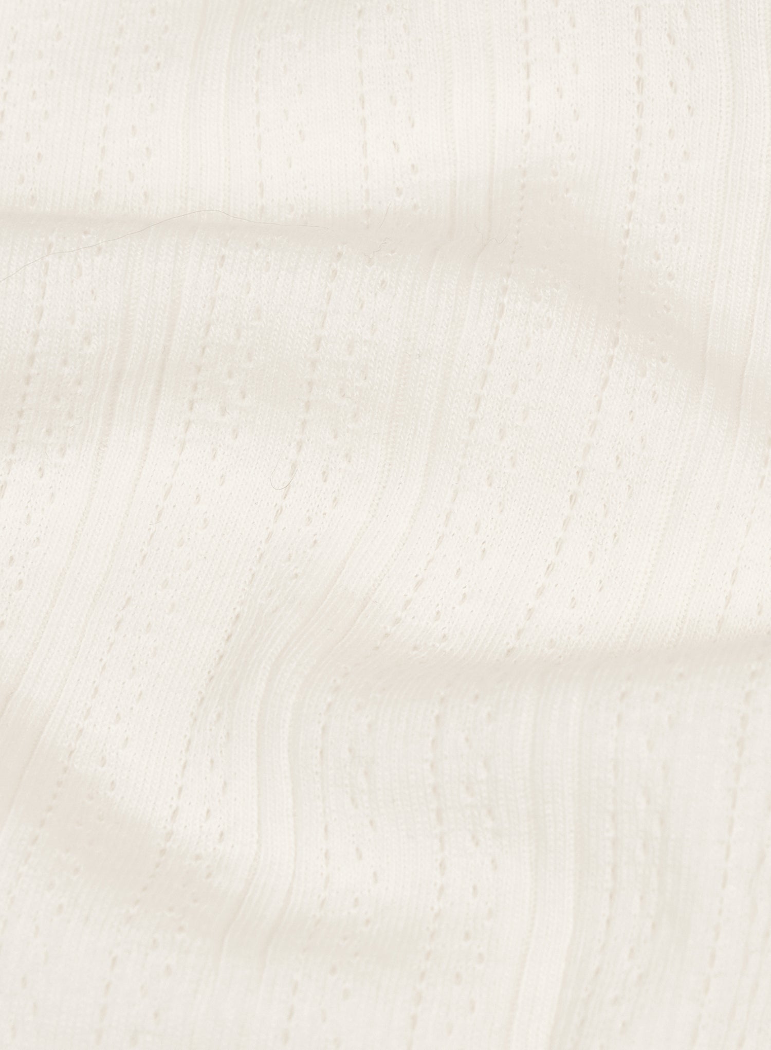 Ecru Pointelle Long Sleeve Buttoned Top