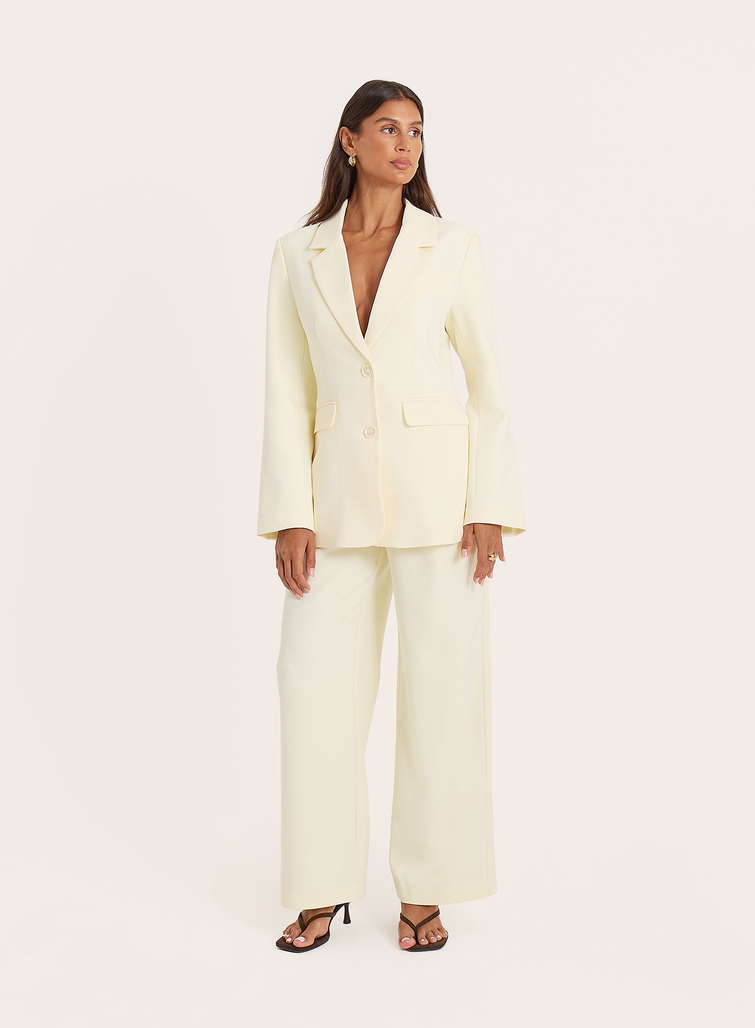 Yellow Tailored Straight Leg Trouser