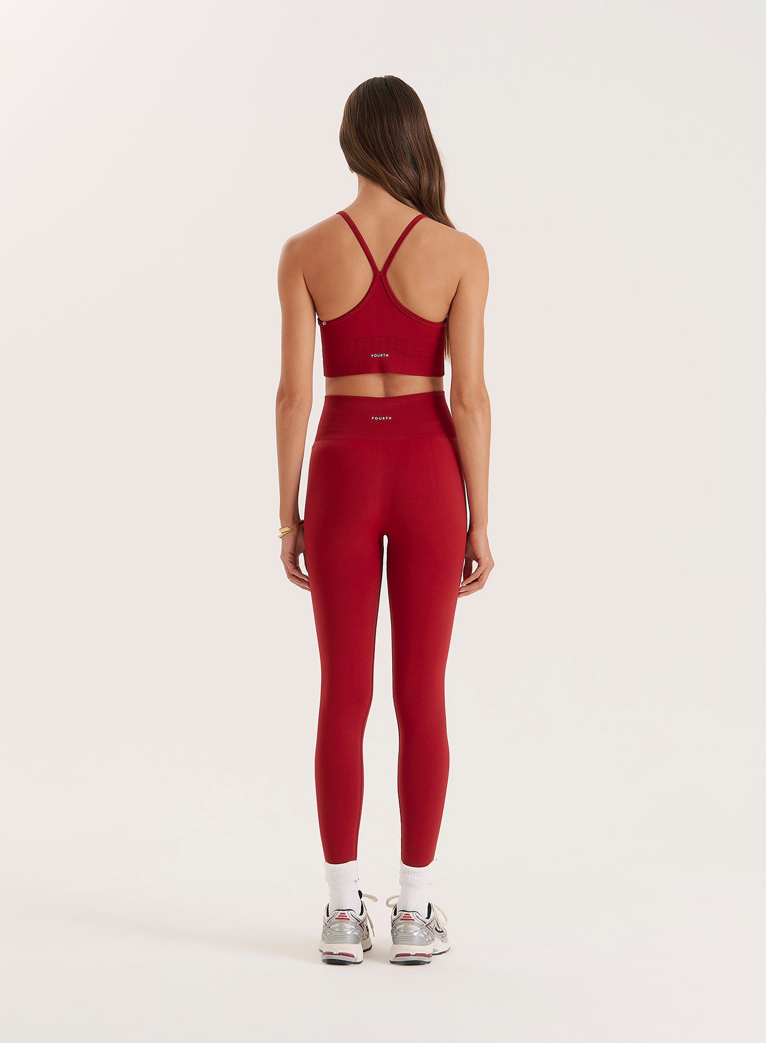 Red Racer Back Seamless Sports Bra
