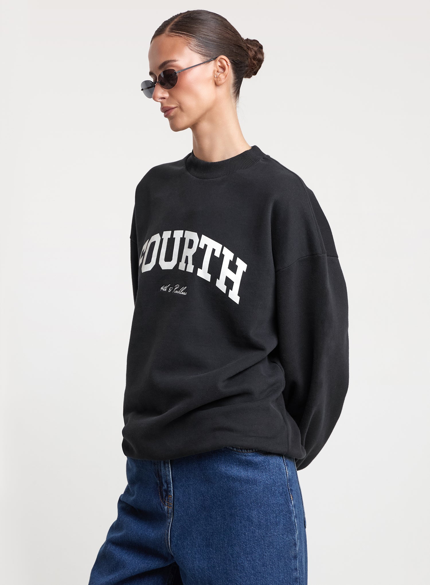 Black Printed Fourth Branded Sweatshirt
