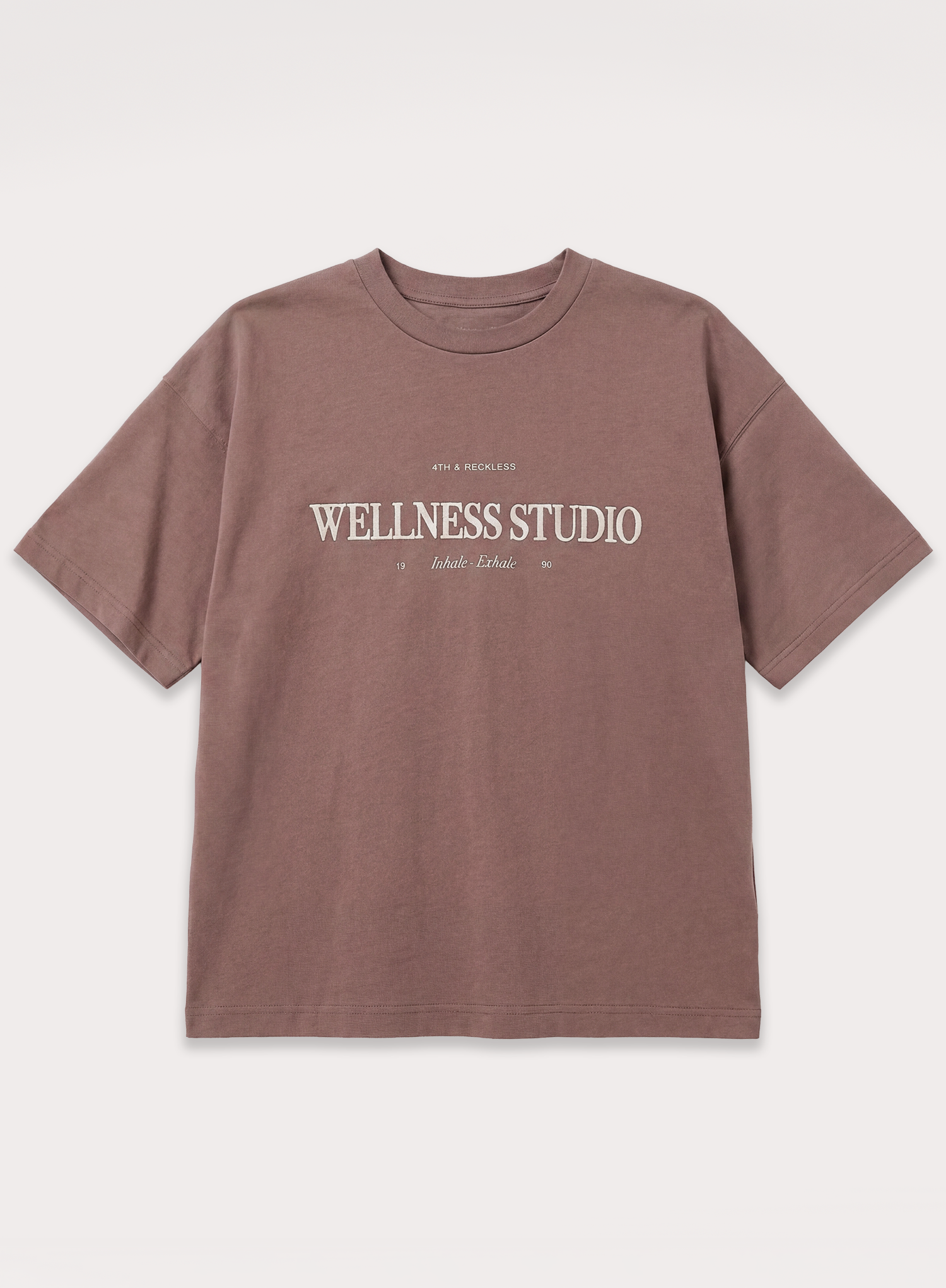 Brown Wellness Slogan Cotton Oversized T-Shirt