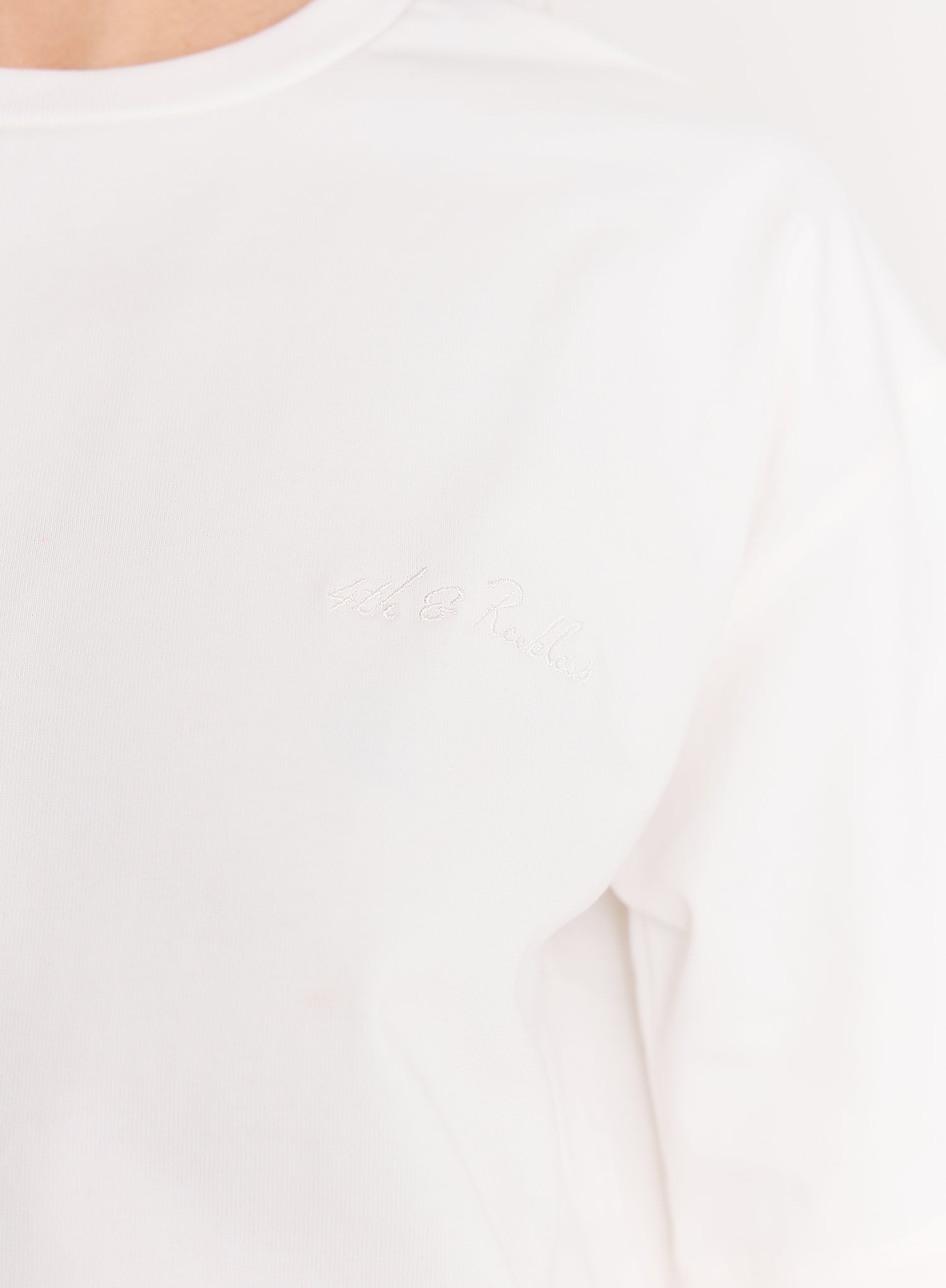 White Asymmetric Lace Hem T-Shirt