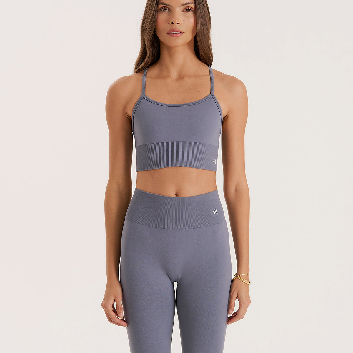 Women's Grey Racer Back Seamless Sports Bra Jenna 4th Reckless