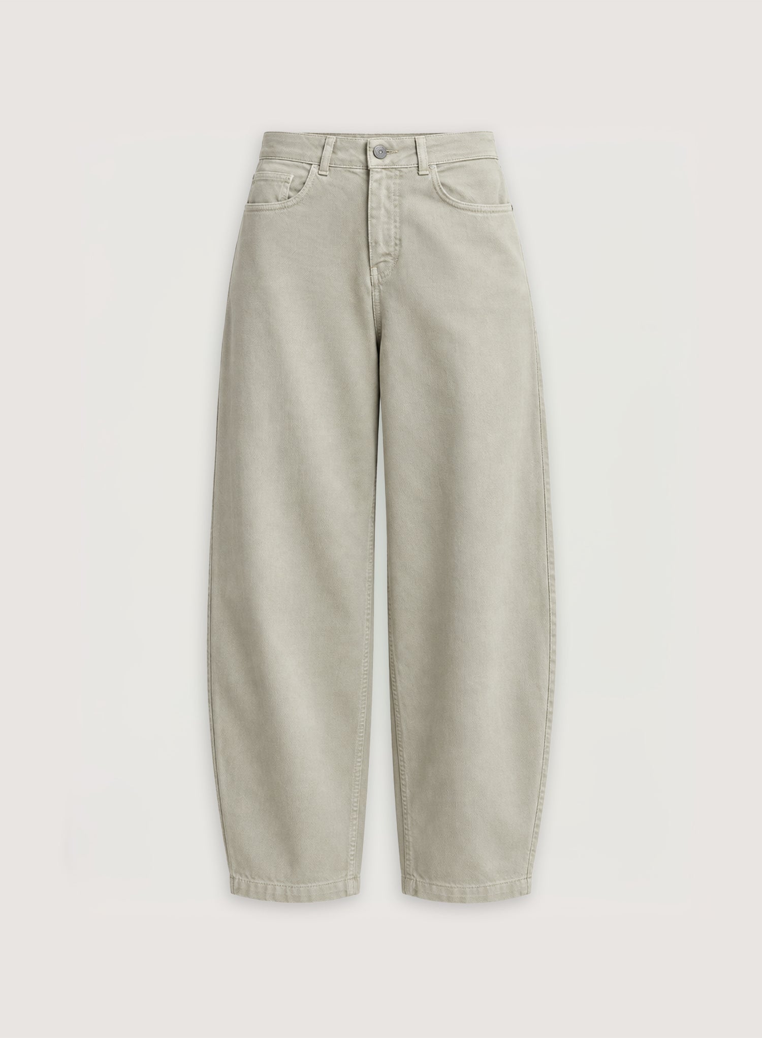 Washed Green Barrel Leg Denim Jeans