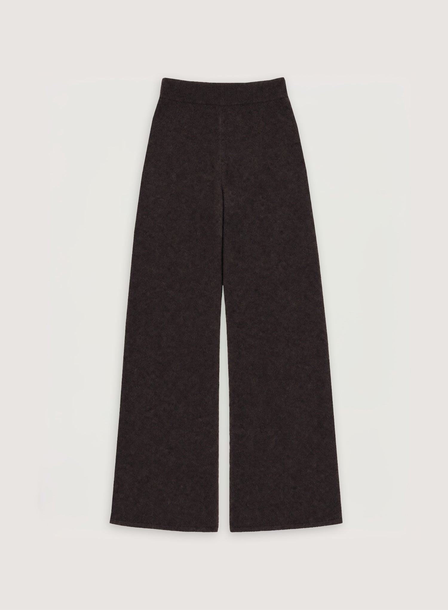 Chocolate Knitted Straight Leg Trousers