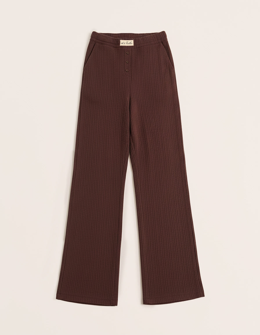 Chocolate Logo Waistband Pointelle Trousers